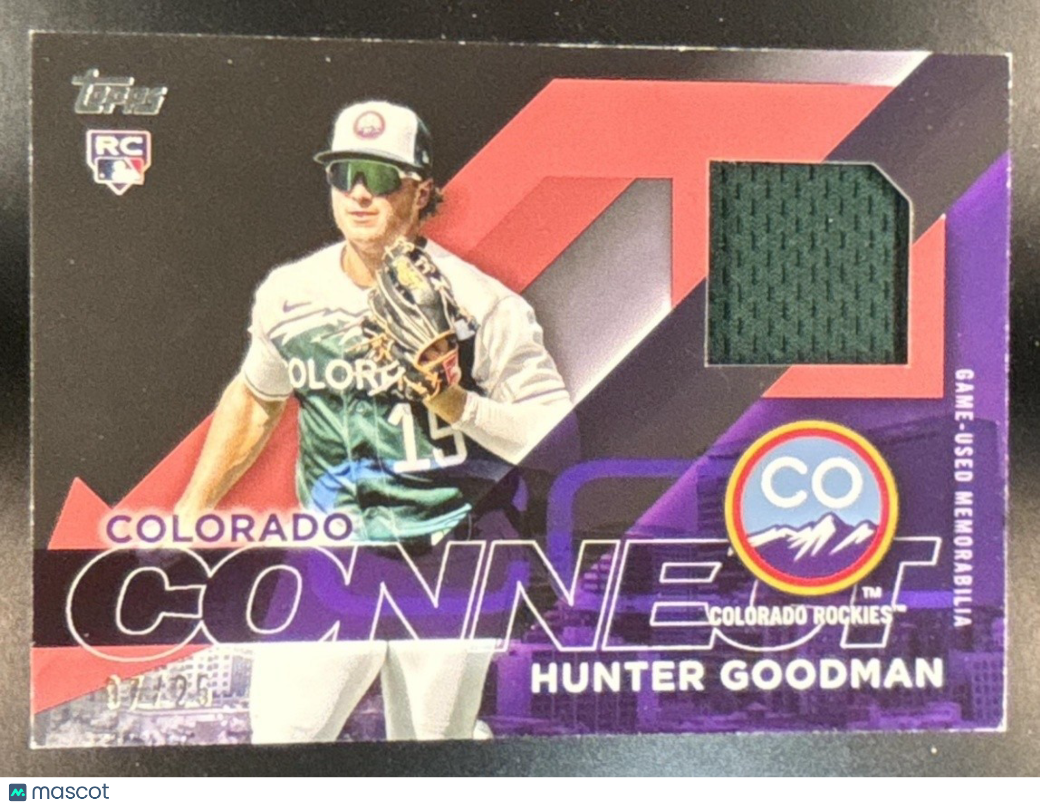 2024 Topps Hunter Goodman City Connect Swatch Collection Relics Red /25 MEM RC - Sports Cards