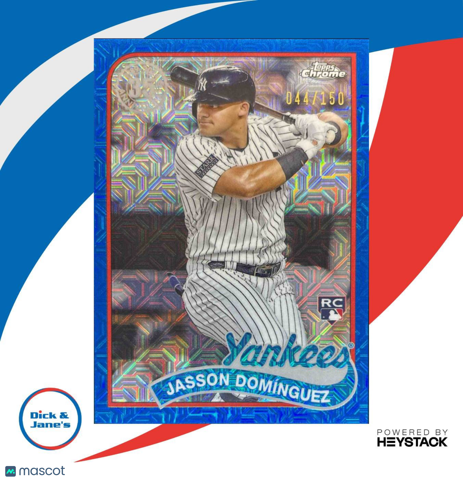 2024 Topps Jasson Dominguez 1989 35th Anniversary Chrome Blue /150 RC Yankees - Sports Cards