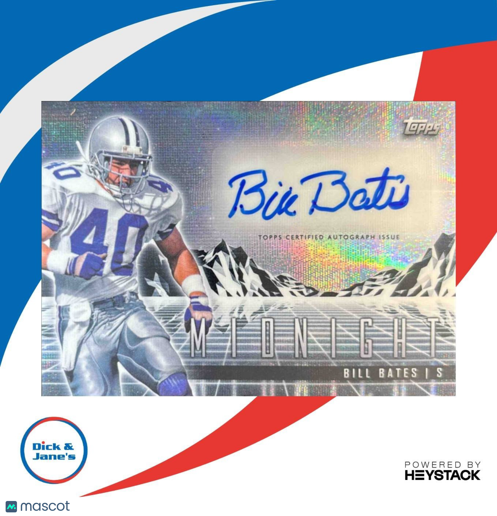 2024 Topps Midnight Bill Bates Horizon Signatures #HZS-BB Auto Dallas Cowboys - Sports Cards