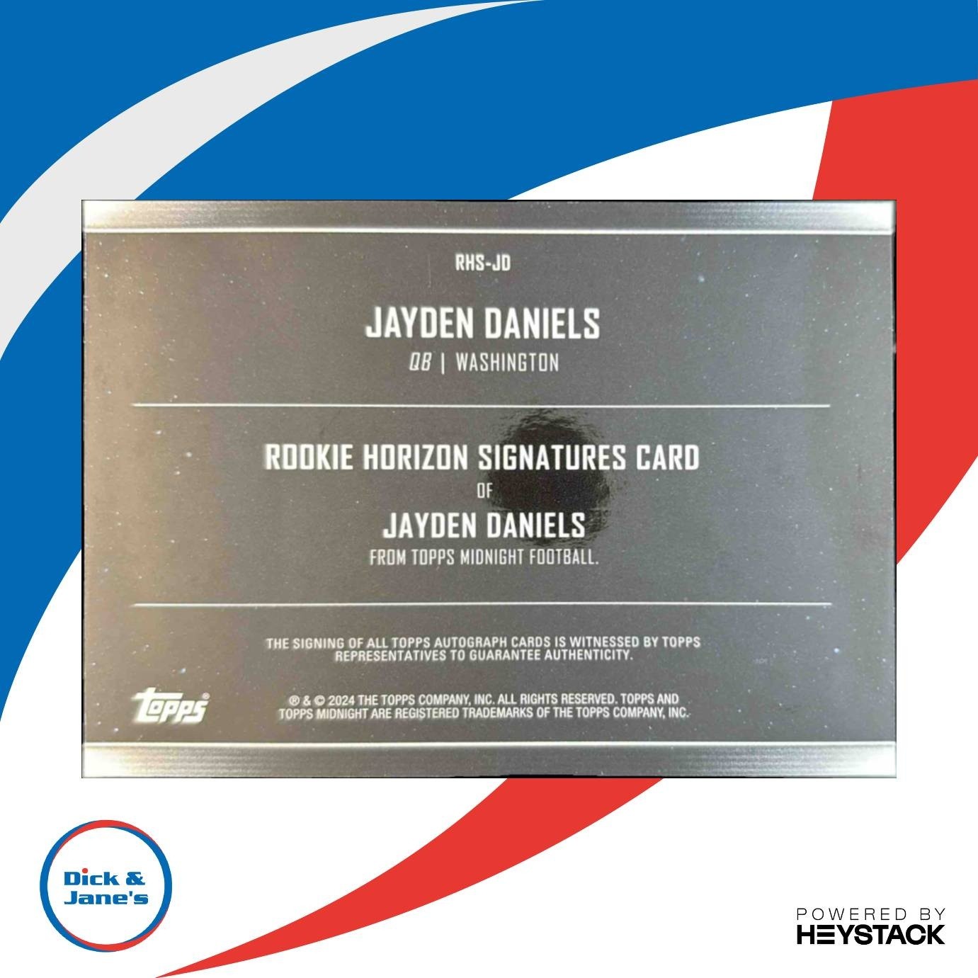 2024 Topps Midnight Jayden Daniels Rookie Horizon Signatures Commanders - Sports Cards