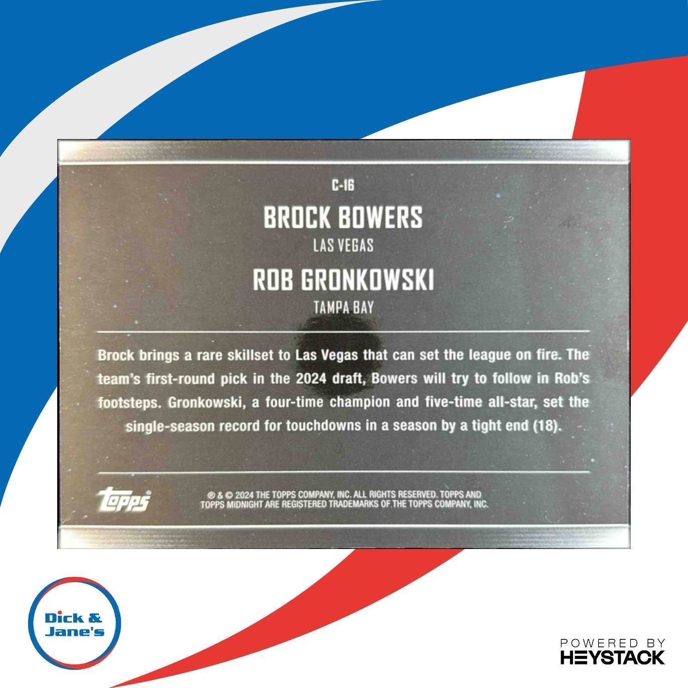 2024 Topps Midnight Rob Gronkowski Brock Bowers Constellations Dusk /75 #C-16 RC - Sports Cards