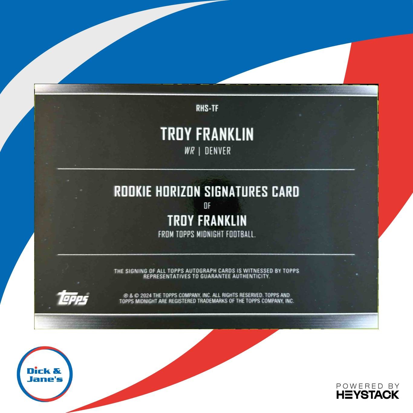 2024 Topps Midnight Troy Franklin Rookie Horizon Signatures Twilight 93/99 Auto - Sports Cards