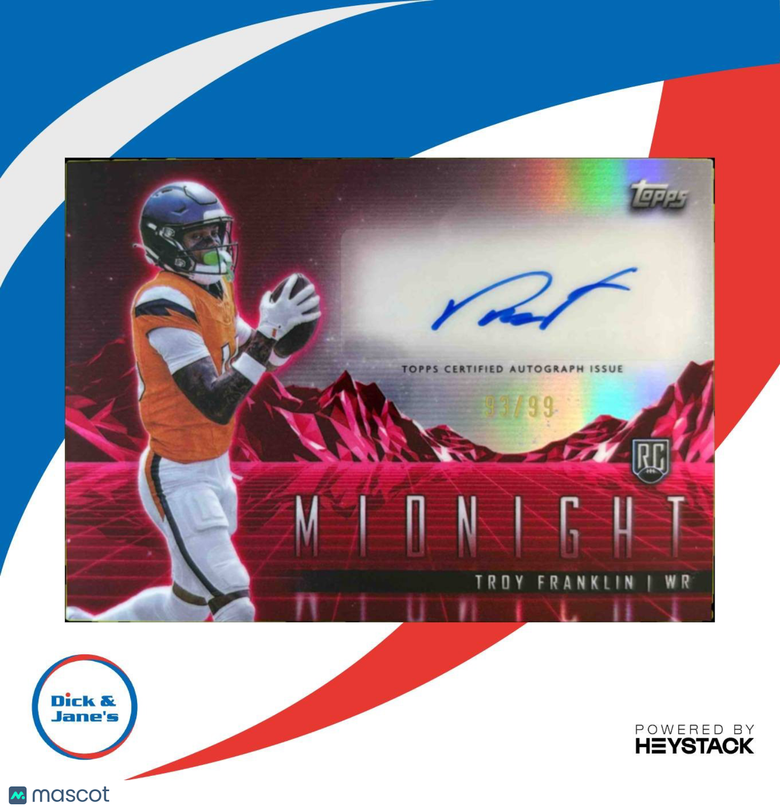 2024 Topps Midnight Troy Franklin Rookie Horizon Signatures Twilight 93/99 Auto - Sports Cards