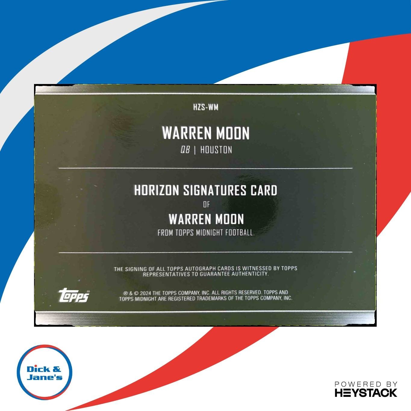 2024 Topps Midnight Warren Moon Horizon Signatures #HZS-WM Auto - Sports Cards