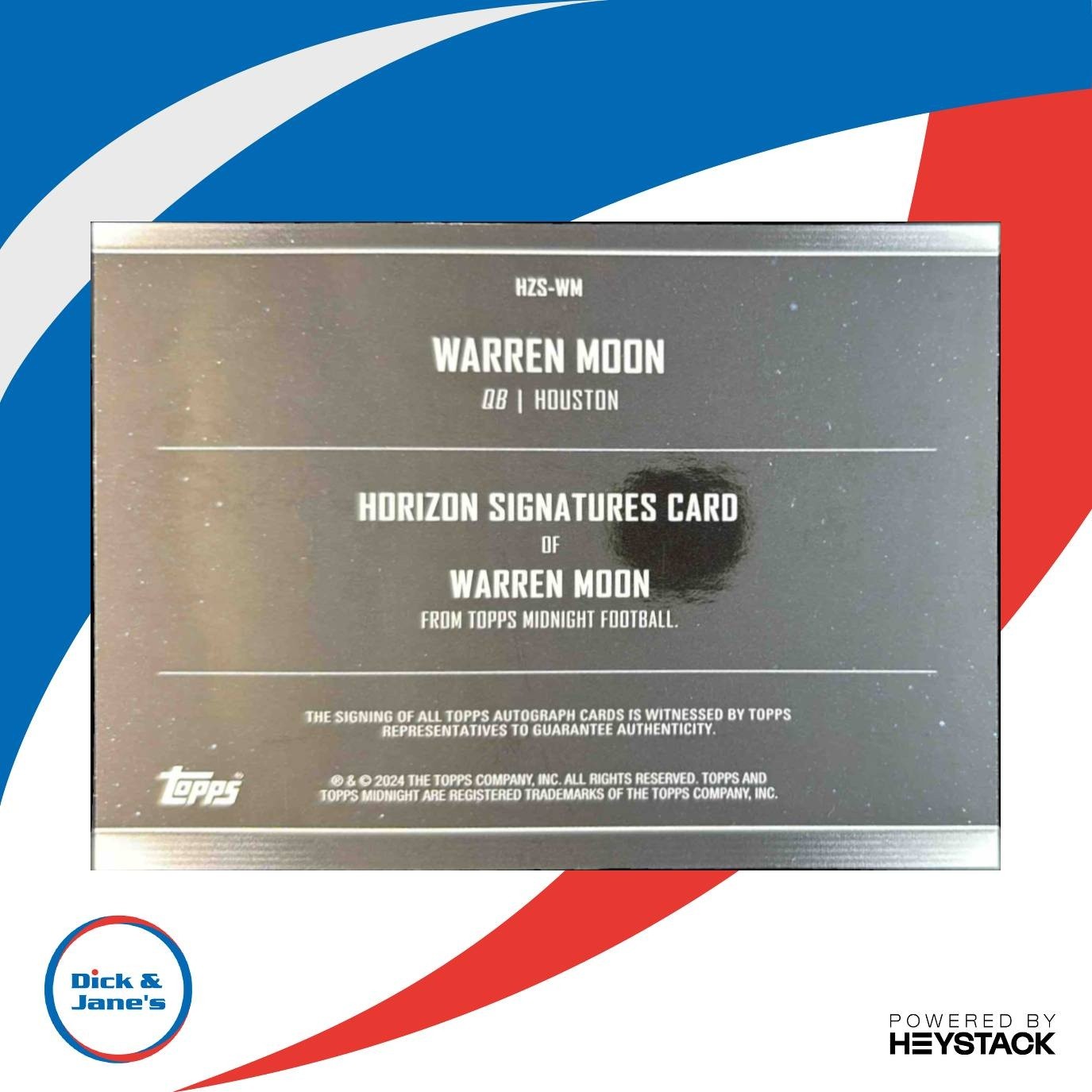 2024 Topps Midnight Warren Moon Horizon Signatures Twilight 59/99 #HZS-WM Auto - Sports Cards