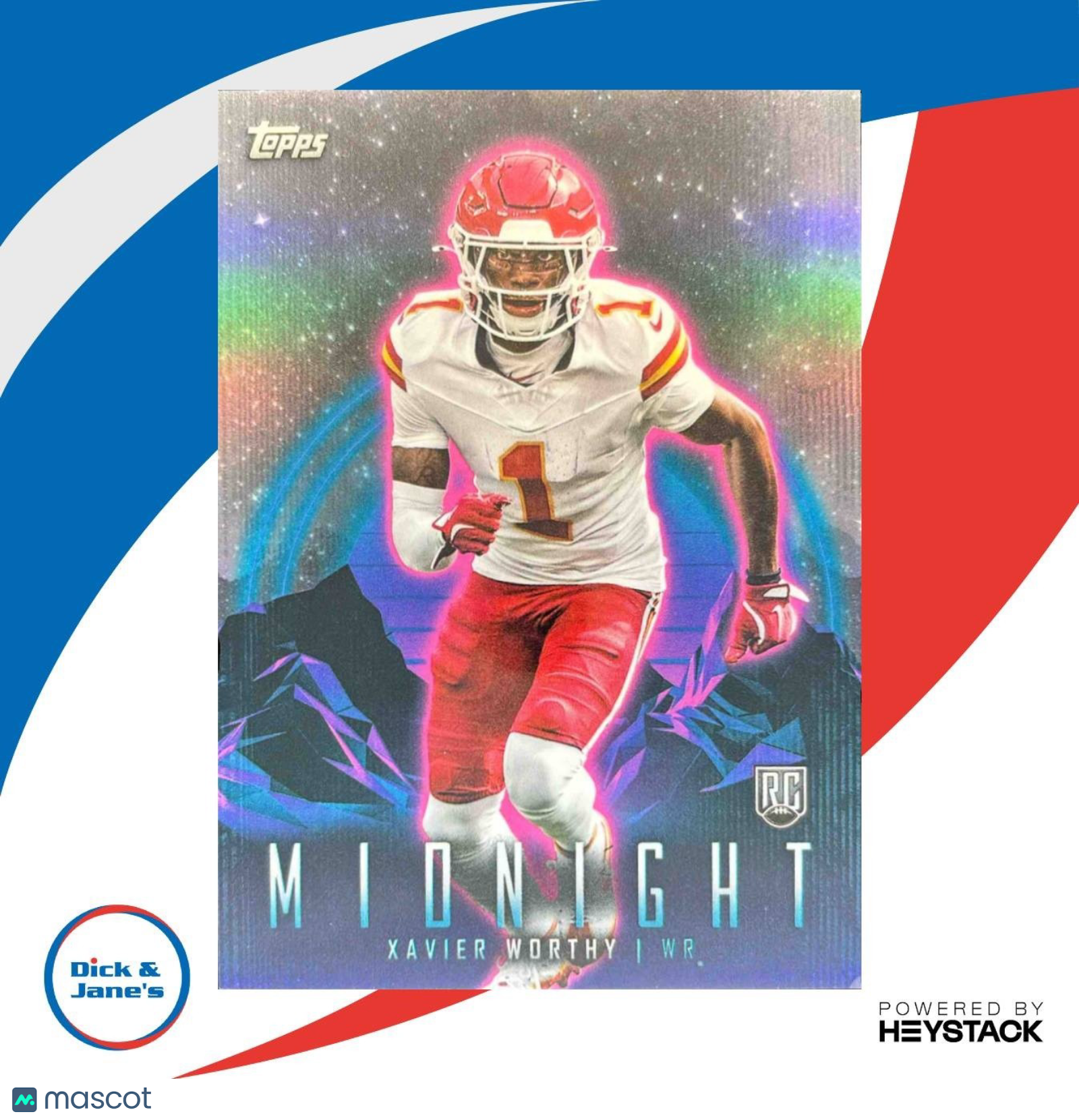 2024 Topps Midnight Xavier Worthy #47 RC Kansas City Chiefs - Sports Cards