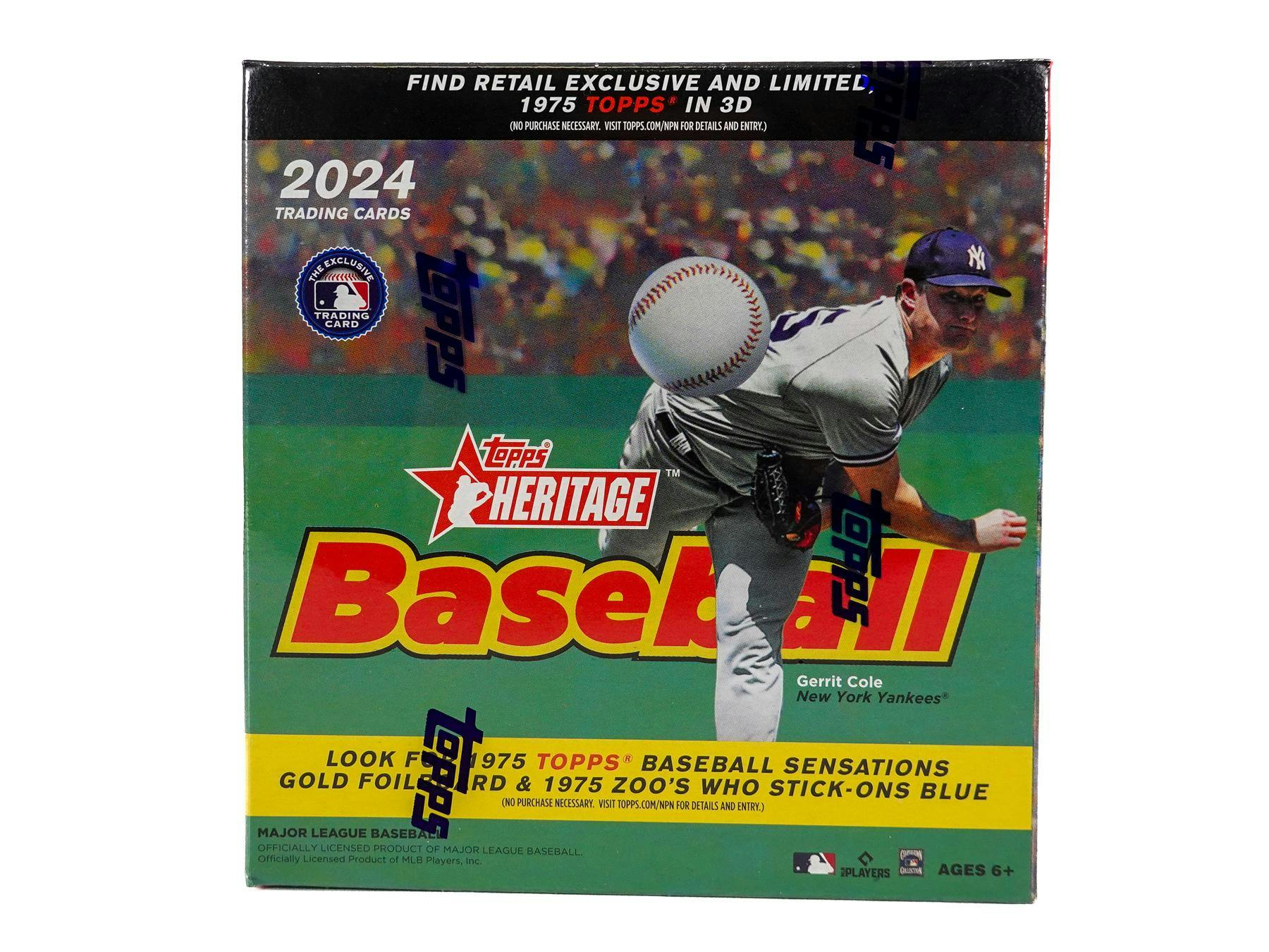 2024 Topps MLB Heritage Baseball Monster Mega Box (15 Packs) Chrome Blue Sparkle - MLB hobby