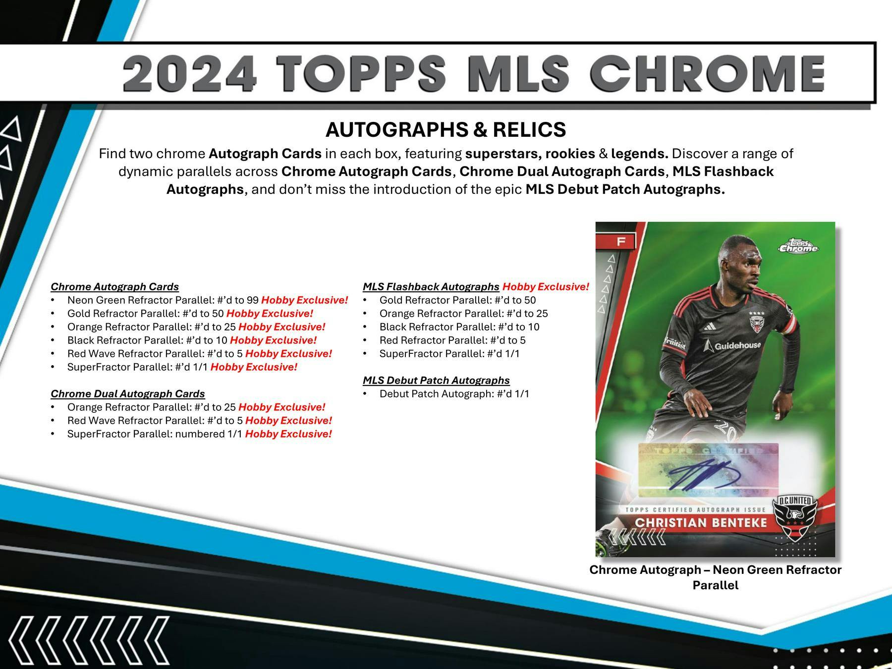 2024 Topps MLS Major League Soccer Chrome Hobby Box (2 Autos) - Soccer Hobby Box