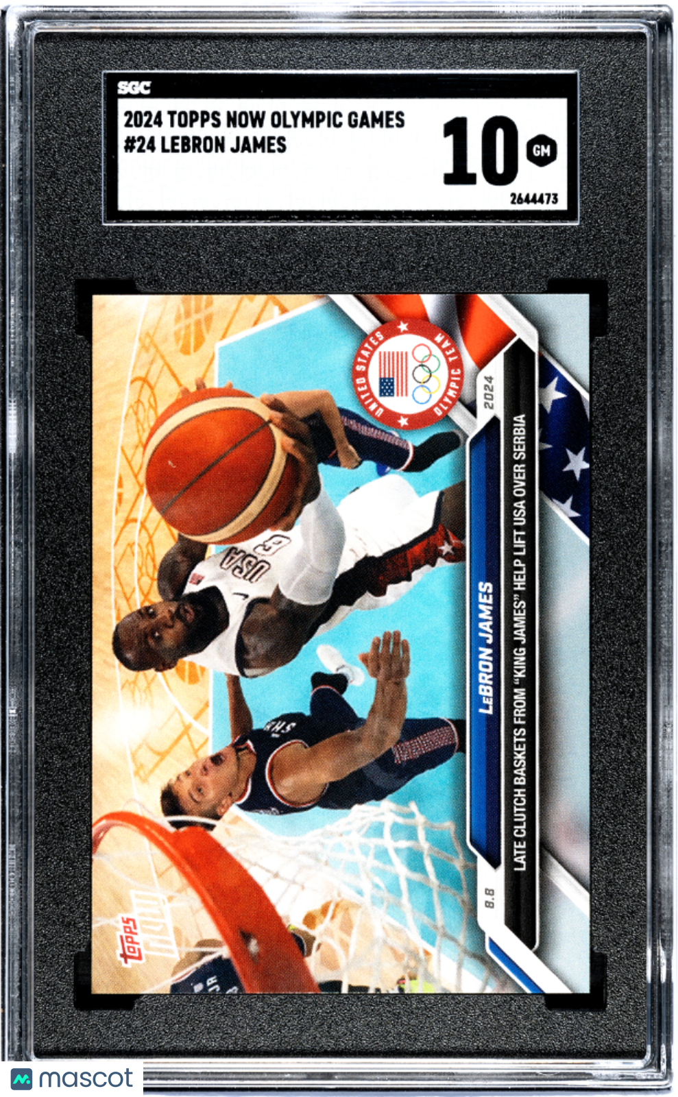 2024 Topps Now Olympic Games LeBron James #24 SGC 10 - Graded Sports Cards