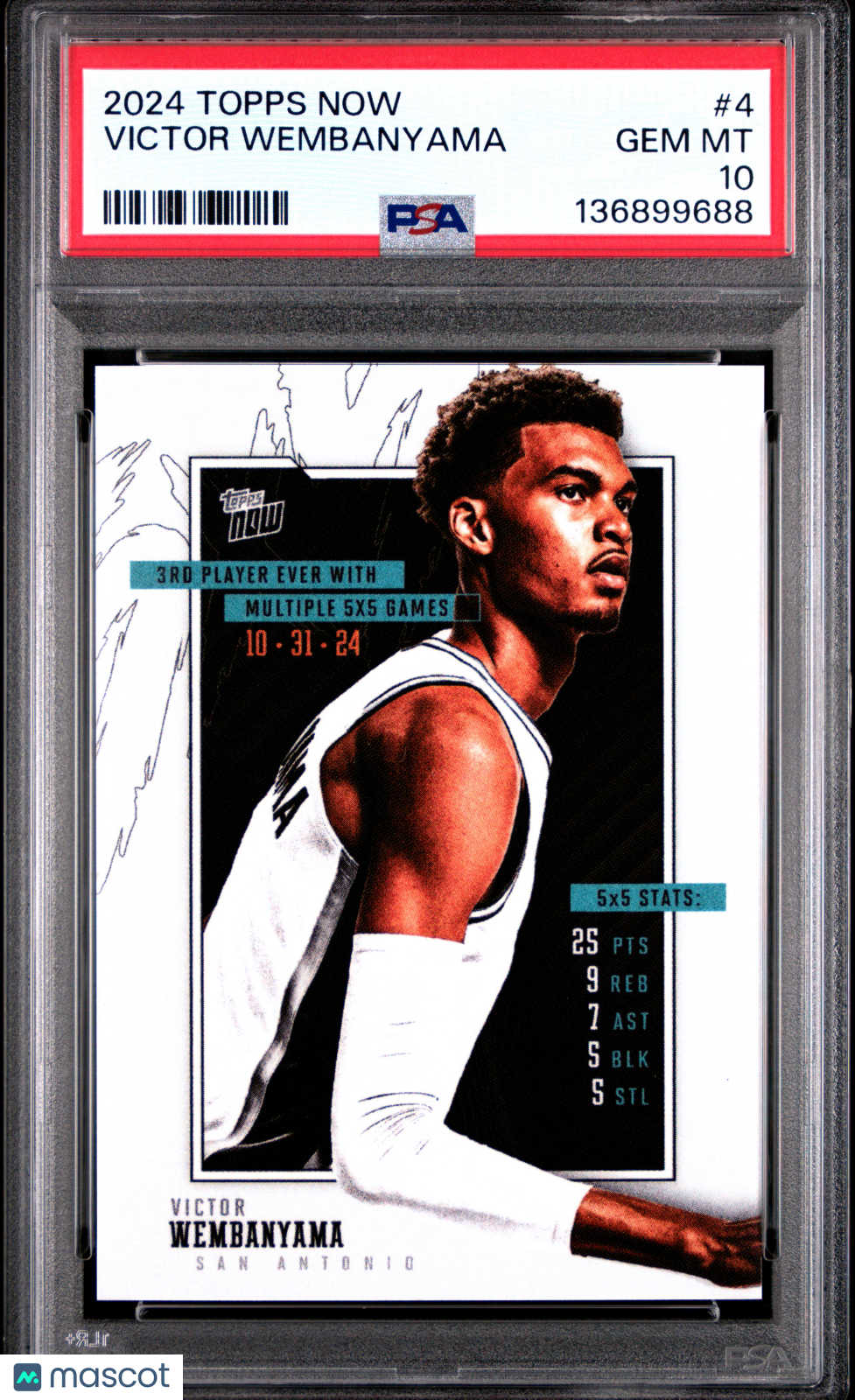 2024 Topps Now Victor Wembanyama #4 PSA 10 - Graded Sports Cards