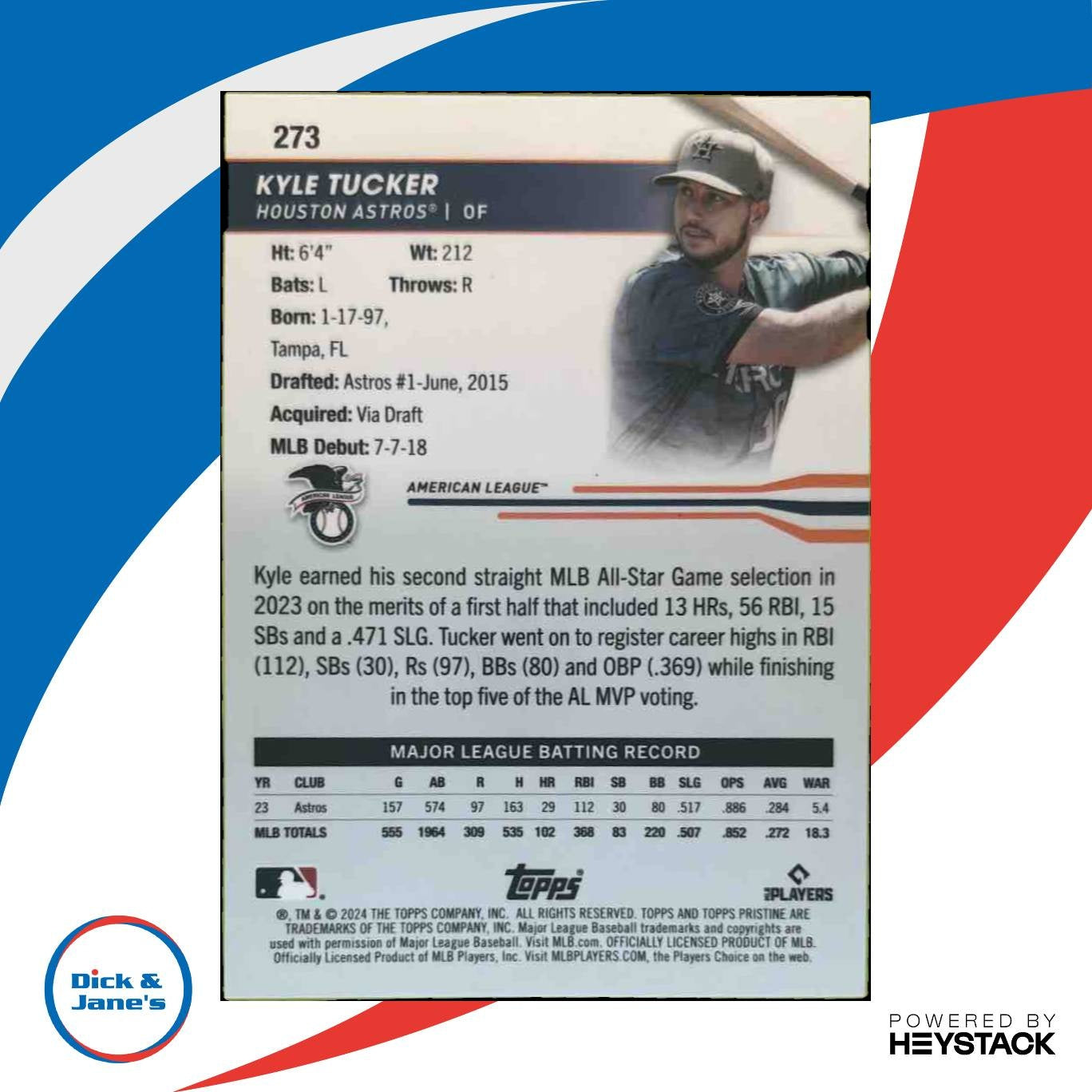 2024 Topps Pristine Kyle Tucker Pink Refractor 15/15 #273 Houston Astros - Sports Cards