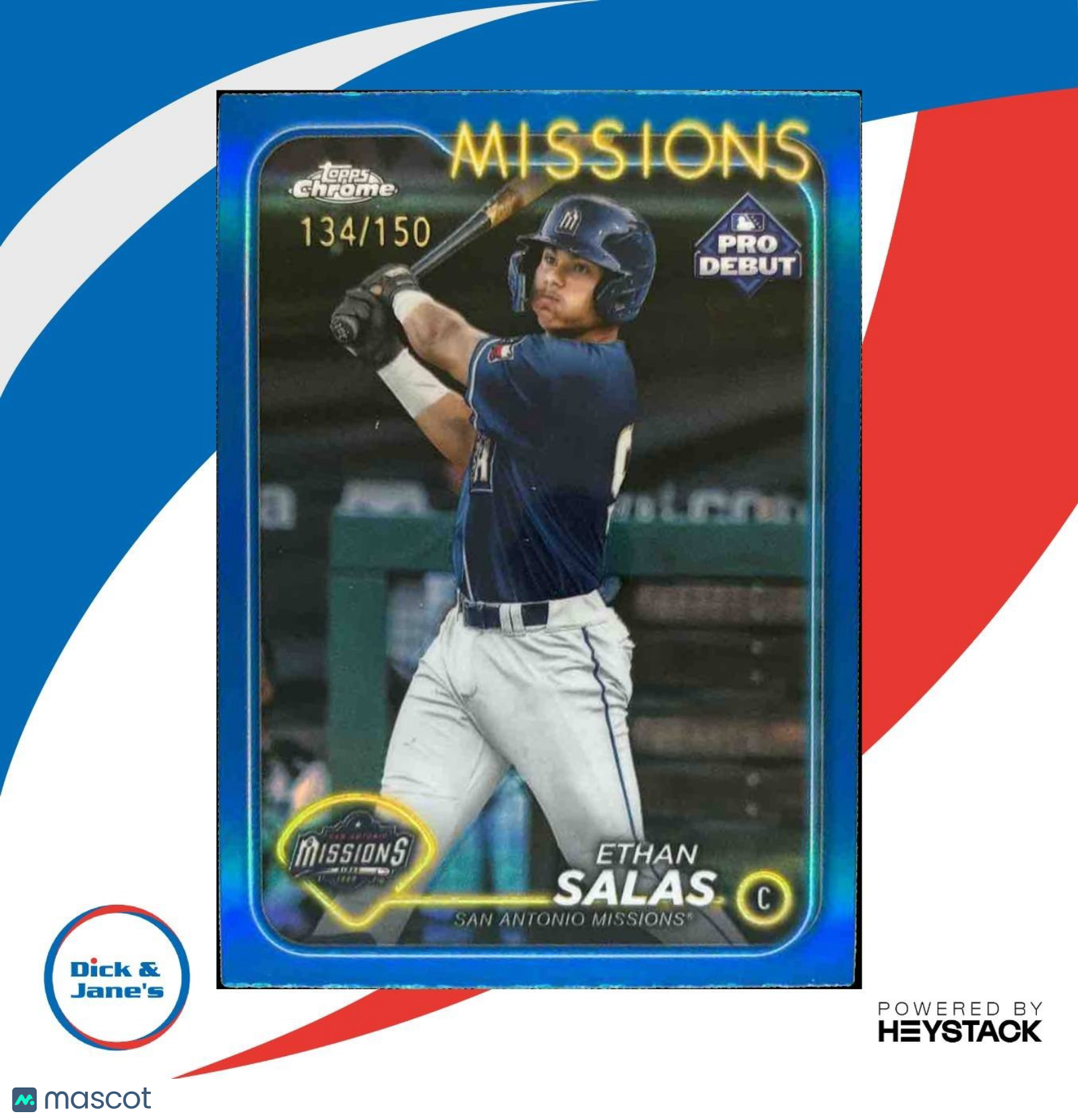 2024 Topps Pro Debut Ethan Salas Chrome Blue Refractor 134/150 #PDC-153 - Sports Cards