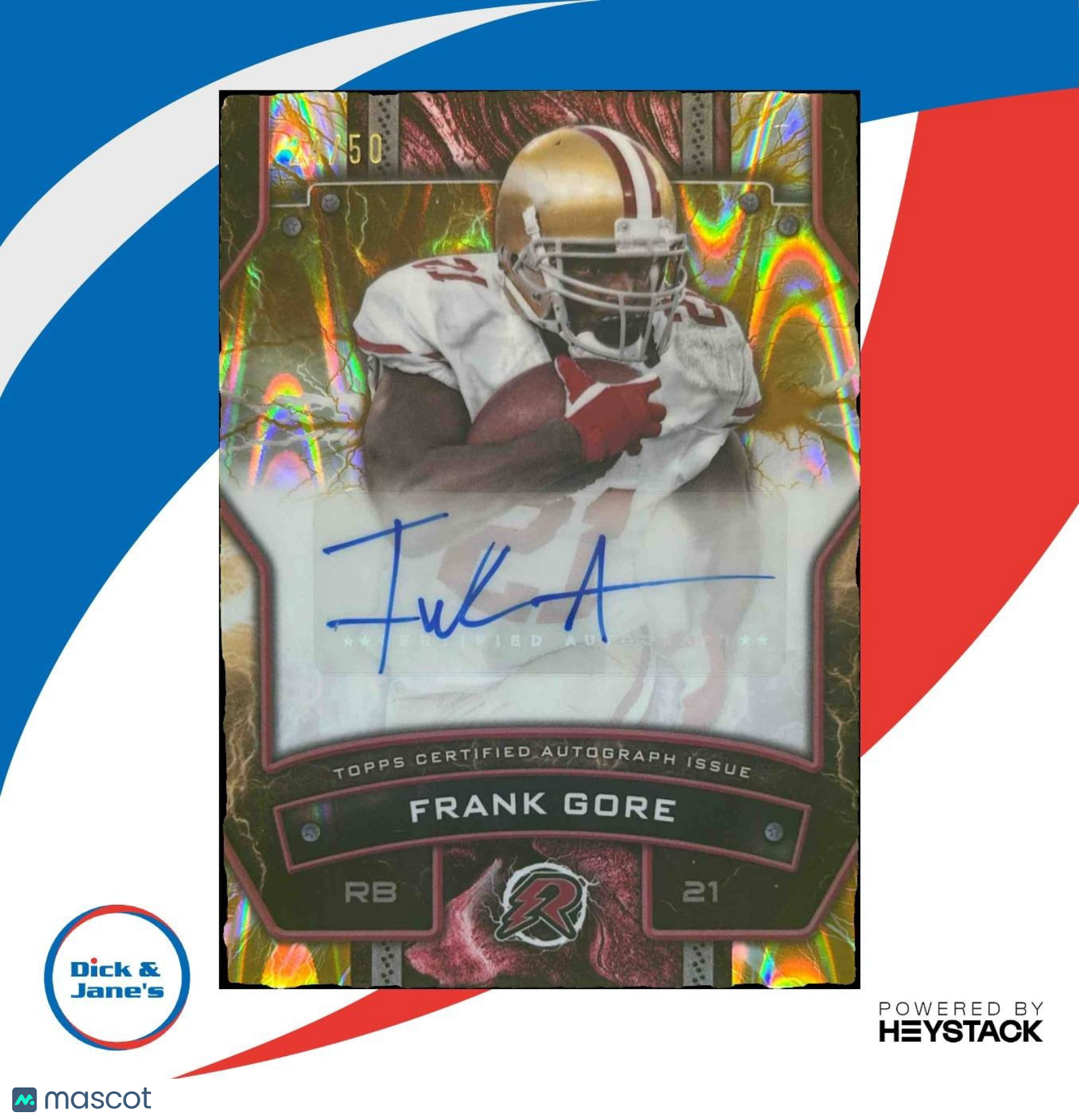 2024 Topps Resurgence Frank Gore Signature Gold Power Surge /50 Auto 49ers - Sports Cards
