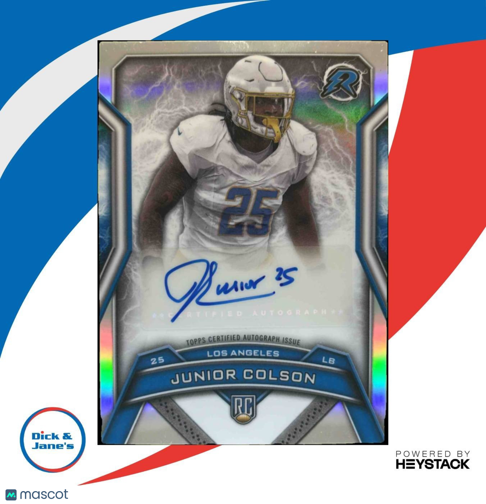 2024 Topps Resurgence Junior Colson Rookie Signature #RRS-JC RC Auto Chargers - Sports Cards
