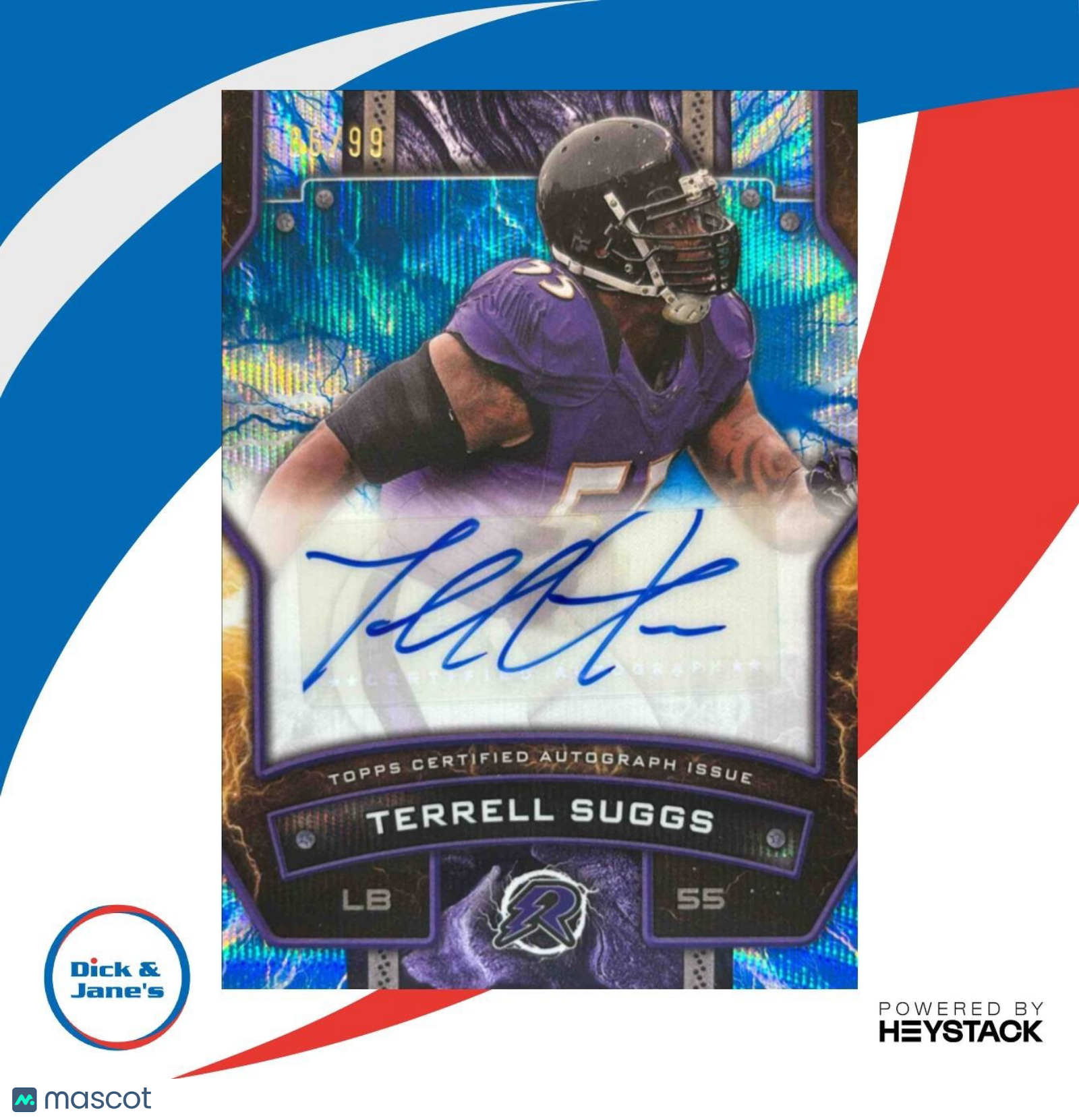 2024 Topps Resurgence Terrell Suggs Signature Blue Surge 6/99 #RS-TS Auto - Sports Cards