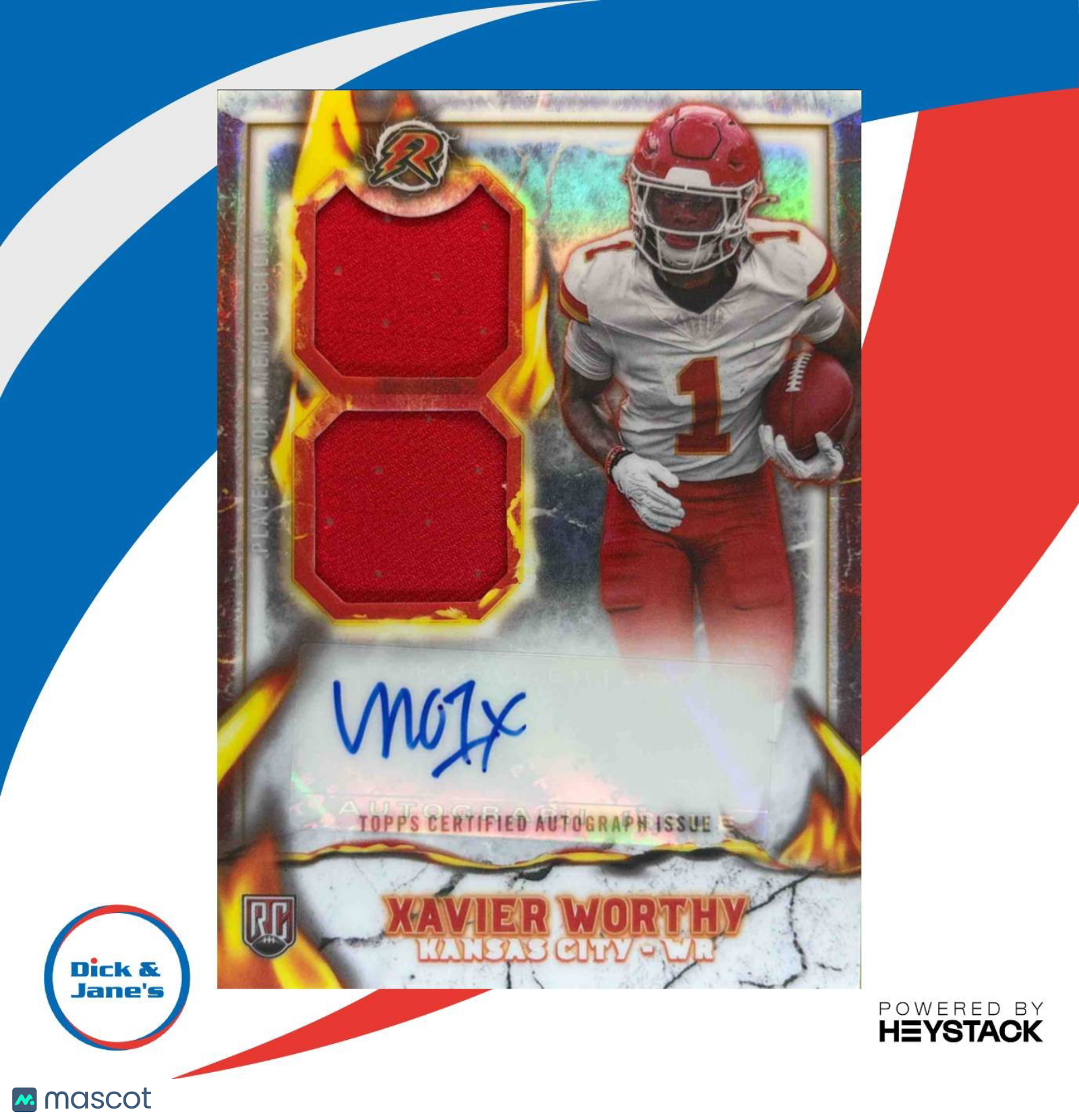 2024 Topps Resurgence Xavier Worthy Ignite Rookie Patch Auto Kansas City Chiefs - Sports Cards