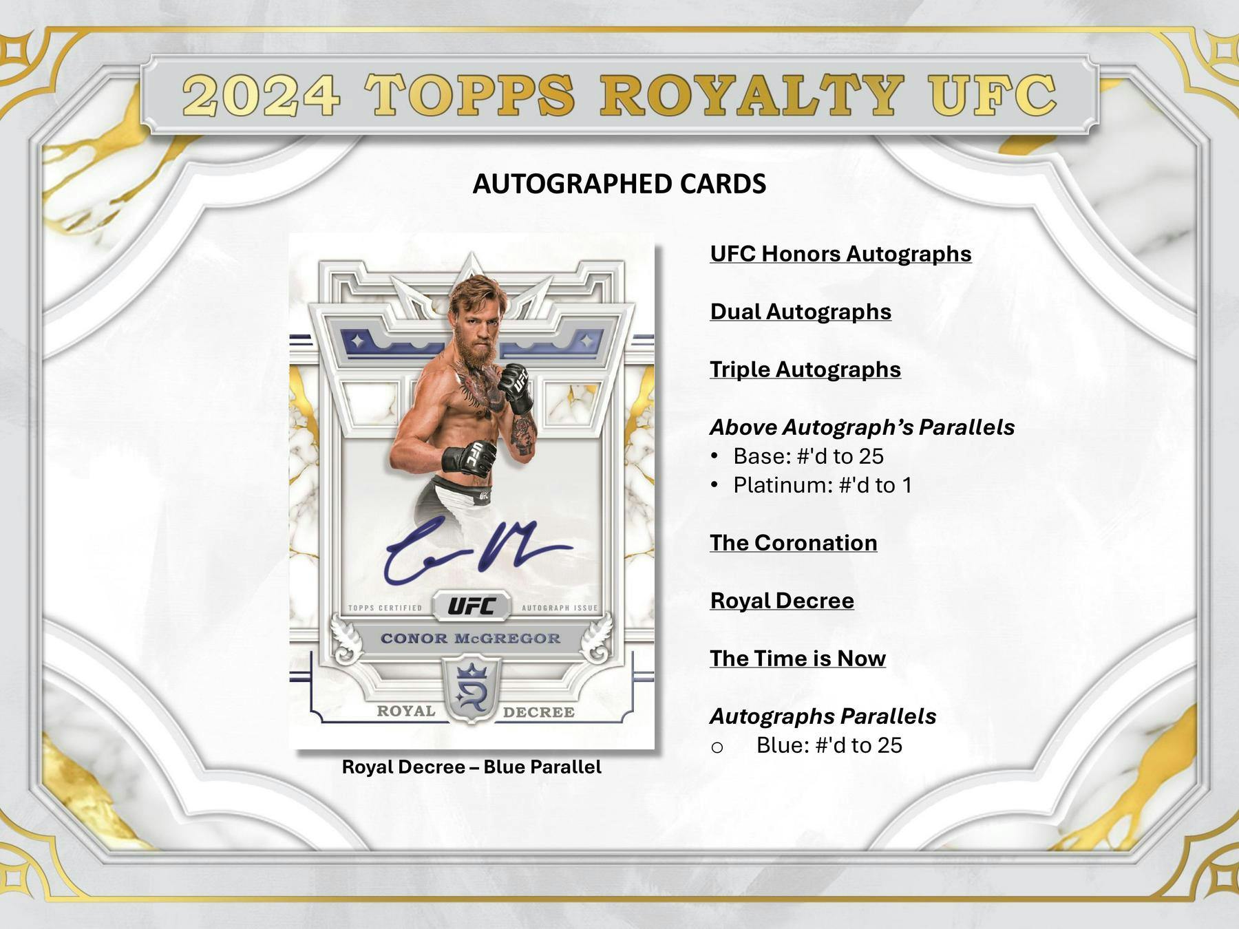 2024 Topps Royalty UFC Hobby Box (5 Auto / 3 Relics) Trading Cards