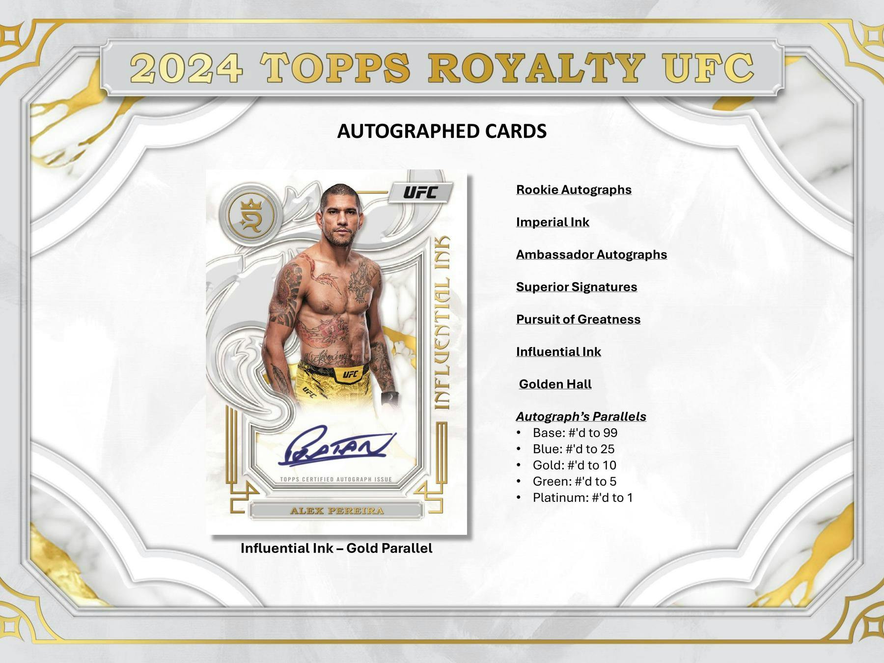 2024 Topps Royalty UFC Hobby Box (5 Auto / 3 Relics) Trading Cards