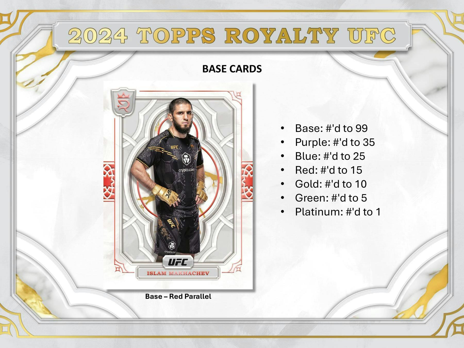 2024 Topps Royalty UFC Hobby Box (5 Auto / 3 Relics) Trading Cards