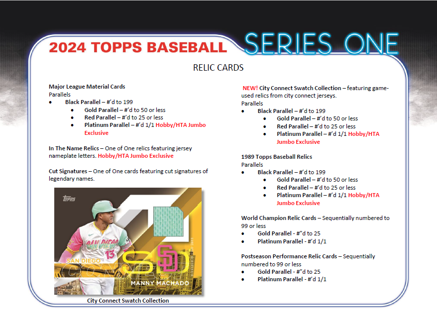 2024 Topps Series 1 Baseball Hobby Box (24 Packs/Box) - MLB hobby