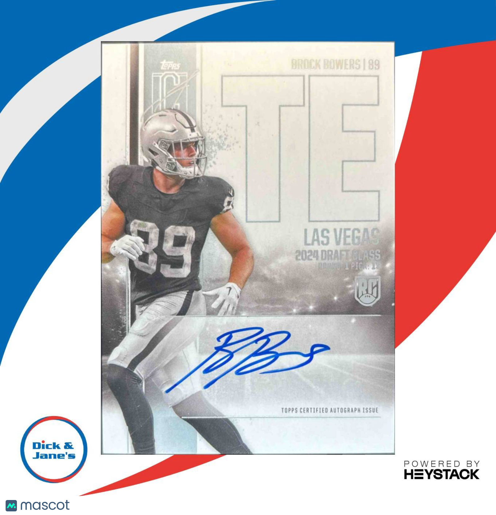 2024 Topps Signature Class Brock Bowers Rookie I Auto RC Las Vegas Raiders - Sports Cards