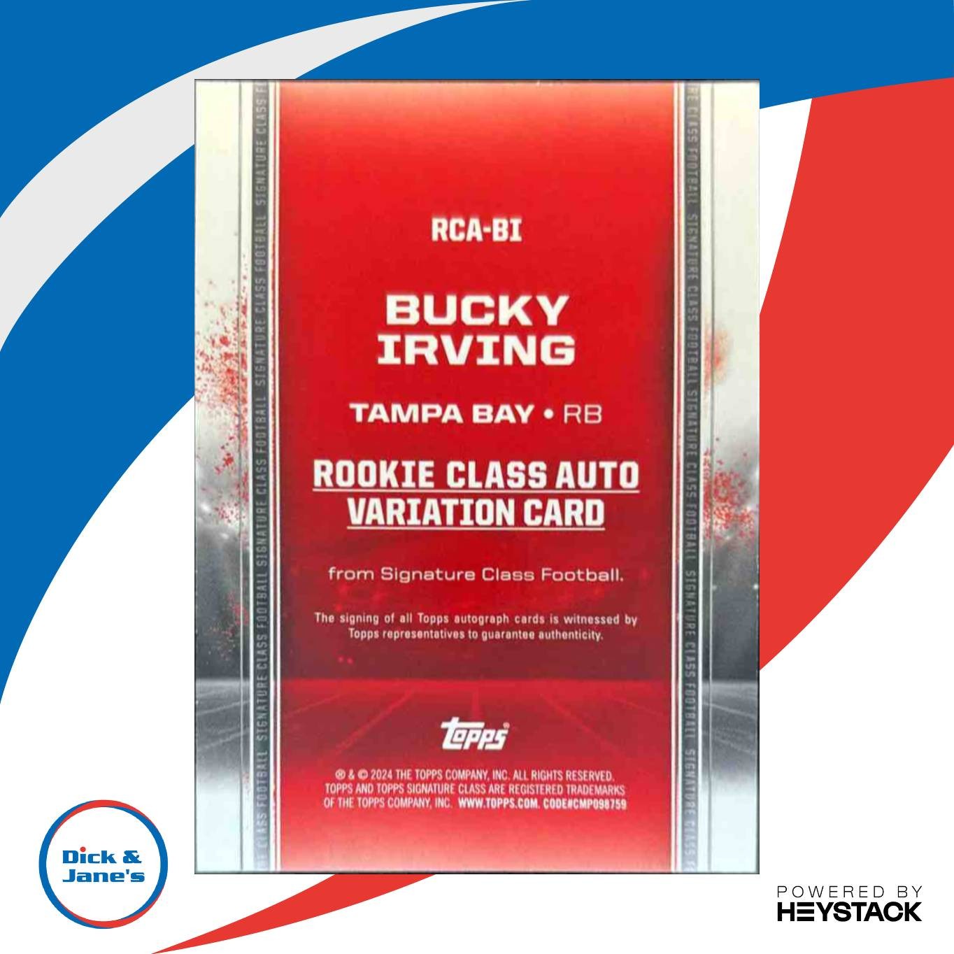 2024 Topps Signature Class Bucky Irving Rookie II Auto Red 11/25 Buccaneers - Sports Cards