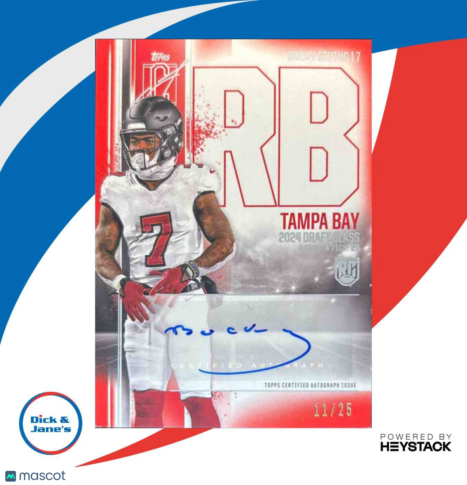 2024 Topps Signature Class Bucky Irving Rookie II Auto Red 11/25 Buccaneers - Sports Cards