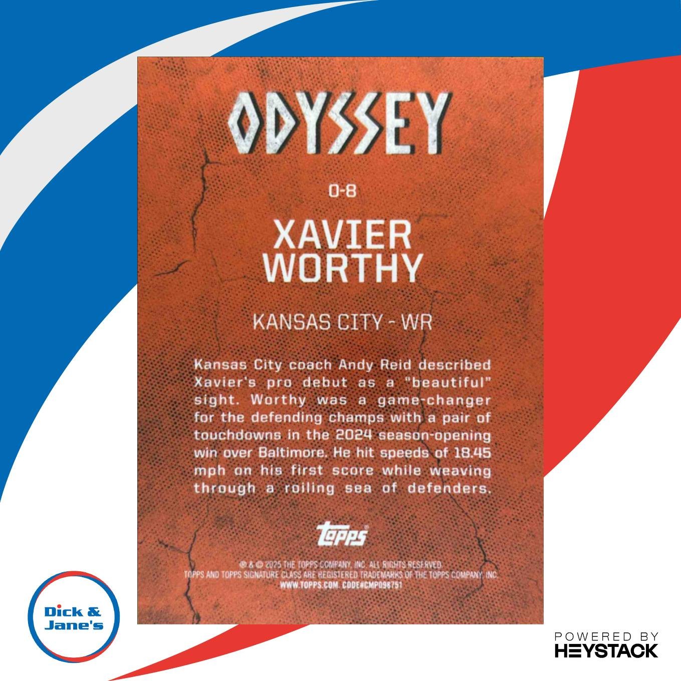 2024 Topps Signature Class Xavier Worthy Odyssey #O-8 RC Kansas City Chiefs - Sports Cards