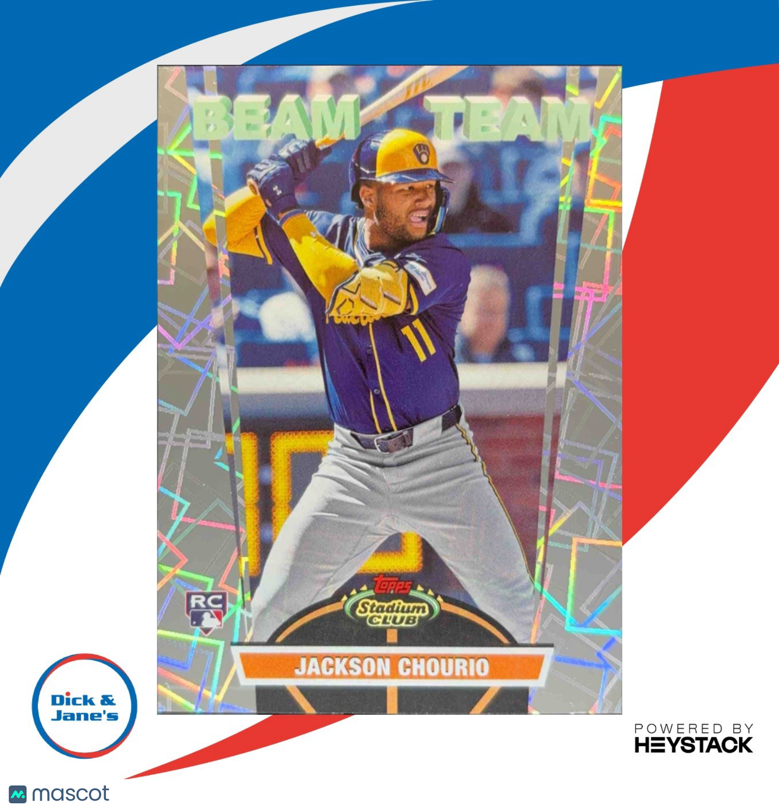 2024 Topps Stadium Club Jackson Chourio Beam Team #BT-15 RC Milwaukee Brewers - Sports Cards