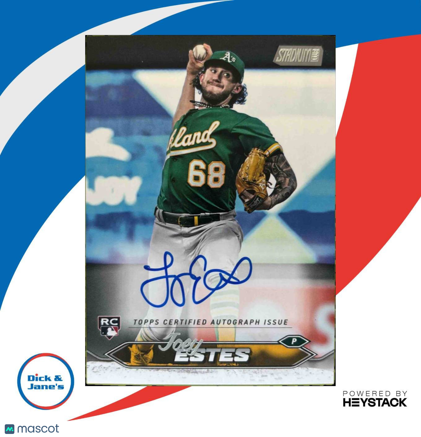 2024 Topps Stadium Club Joey Estes Auto #SCBA-JE RC Oakland Athletics - Sports Cards