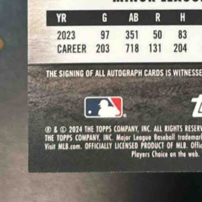 2024 Topps Stadium Club Kyle Manzardo Chrome Auto RC Cleveland Guardians - Sports Cards