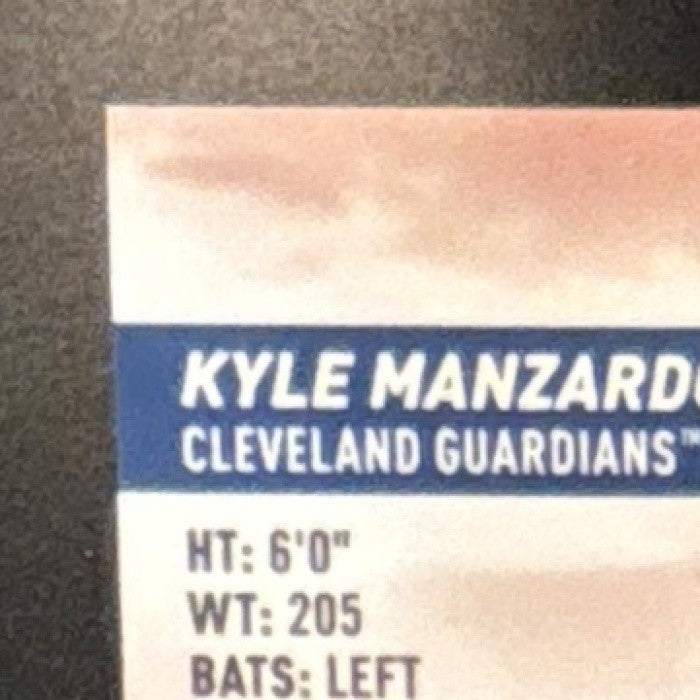 2024 Topps Stadium Club Kyle Manzardo Chrome Auto RC Cleveland Guardians - Sports Cards