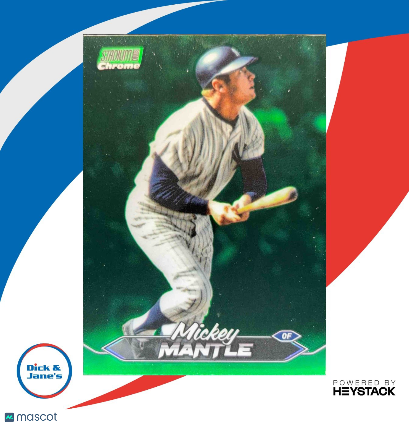 2024 Topps Stadium Club Mickey Mantle Chrome Green Refractor New York Yankees - Sports Cards