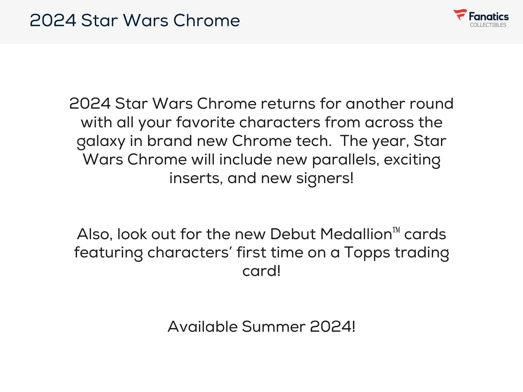 2024 Topps Star Wars Chrome 8-Pack Blaster Box (4 Refractor Parallels) - Collectible Trading Cards