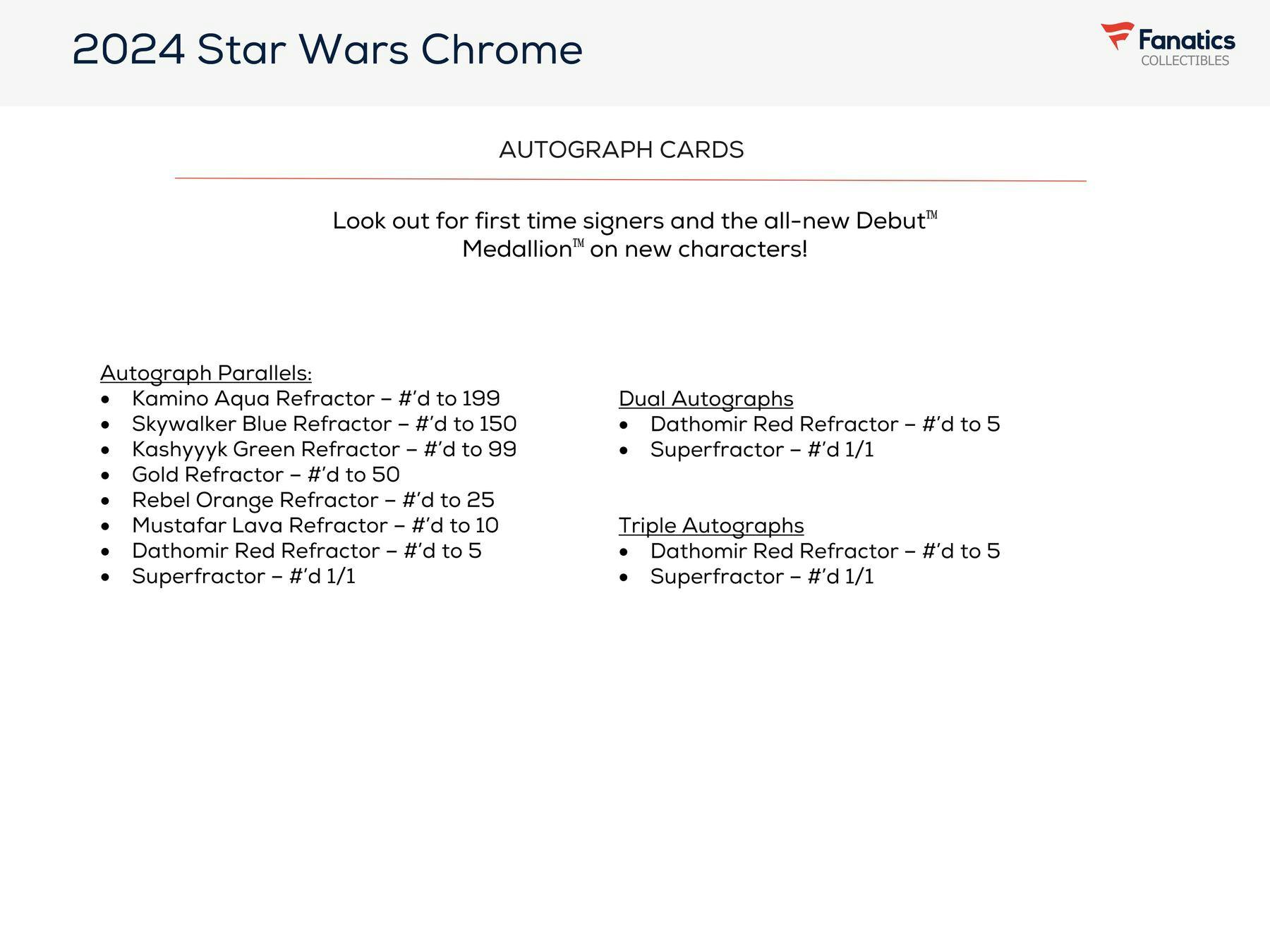 2024 Topps Star Wars Chrome 8-Pack Blaster Box (4 Refractor Parallels) - Collectible Trading Cards