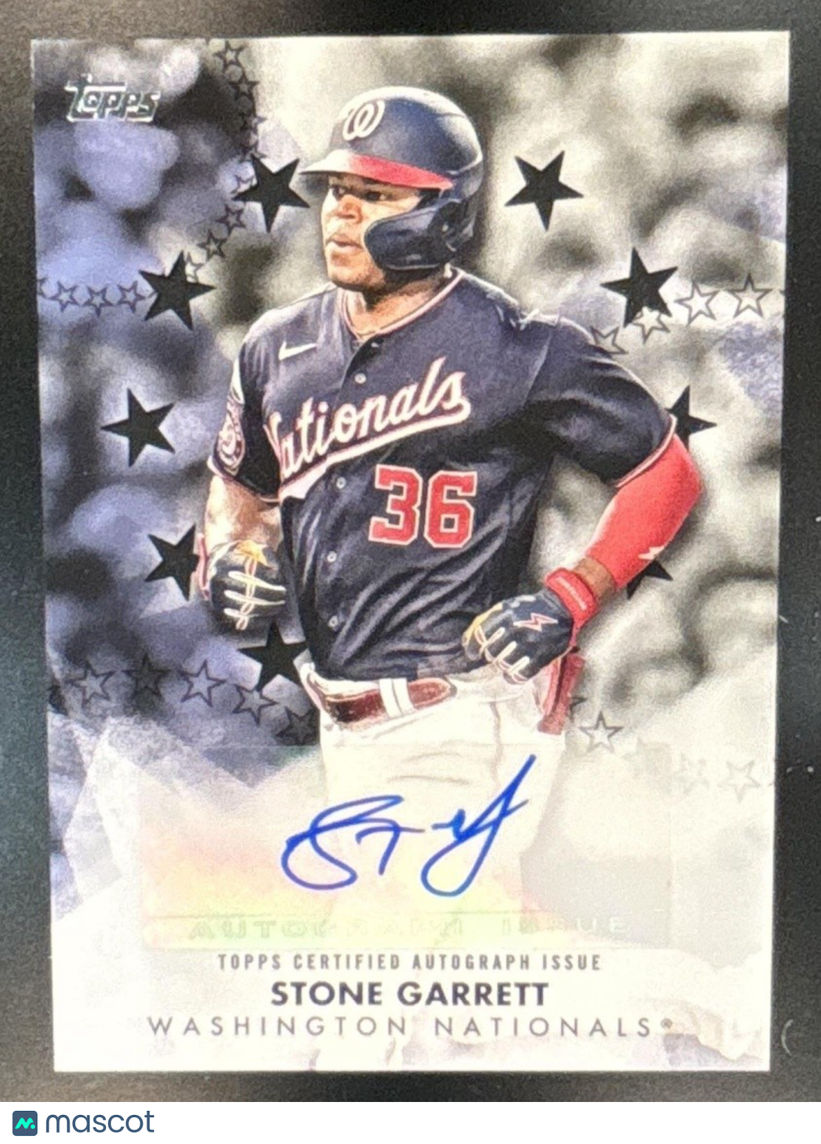 2024 Topps Stone Garrett Baseball Stars Auto Series Two Black /199 Nationals - Sports Cards