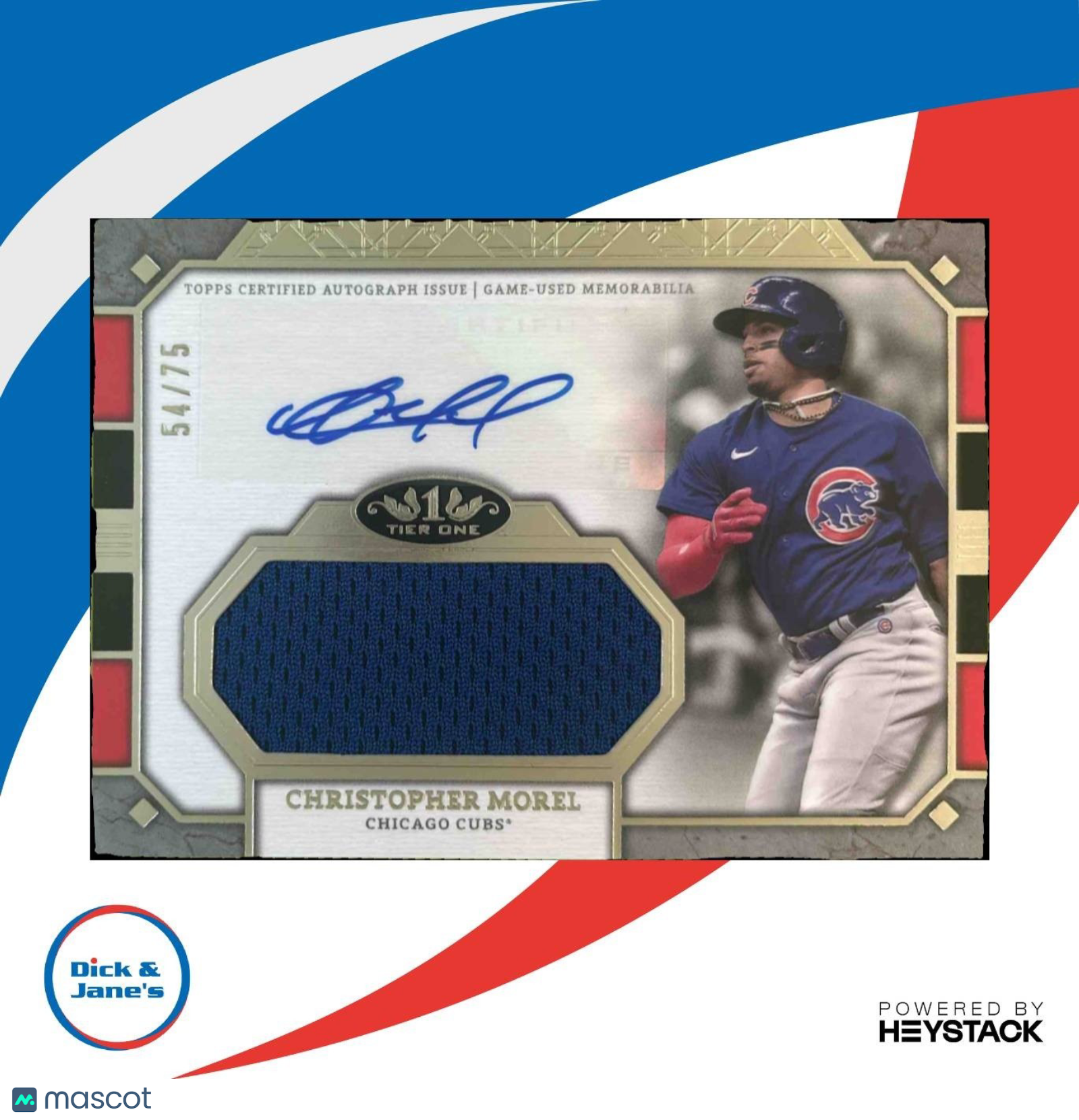 2024 Topps Tier One Christopher Morel Auto Relics /75 MEM Chicago Cubs - Sports Cards