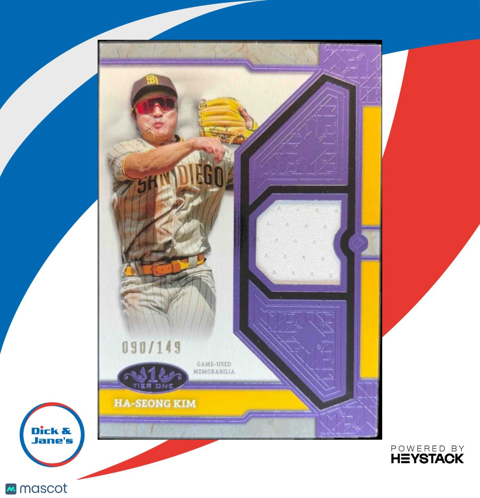 2024 Topps Tier One Ha-Seong Kim Relics Purple Foil 90/149 MEM San Diego Padres - Sports Cards