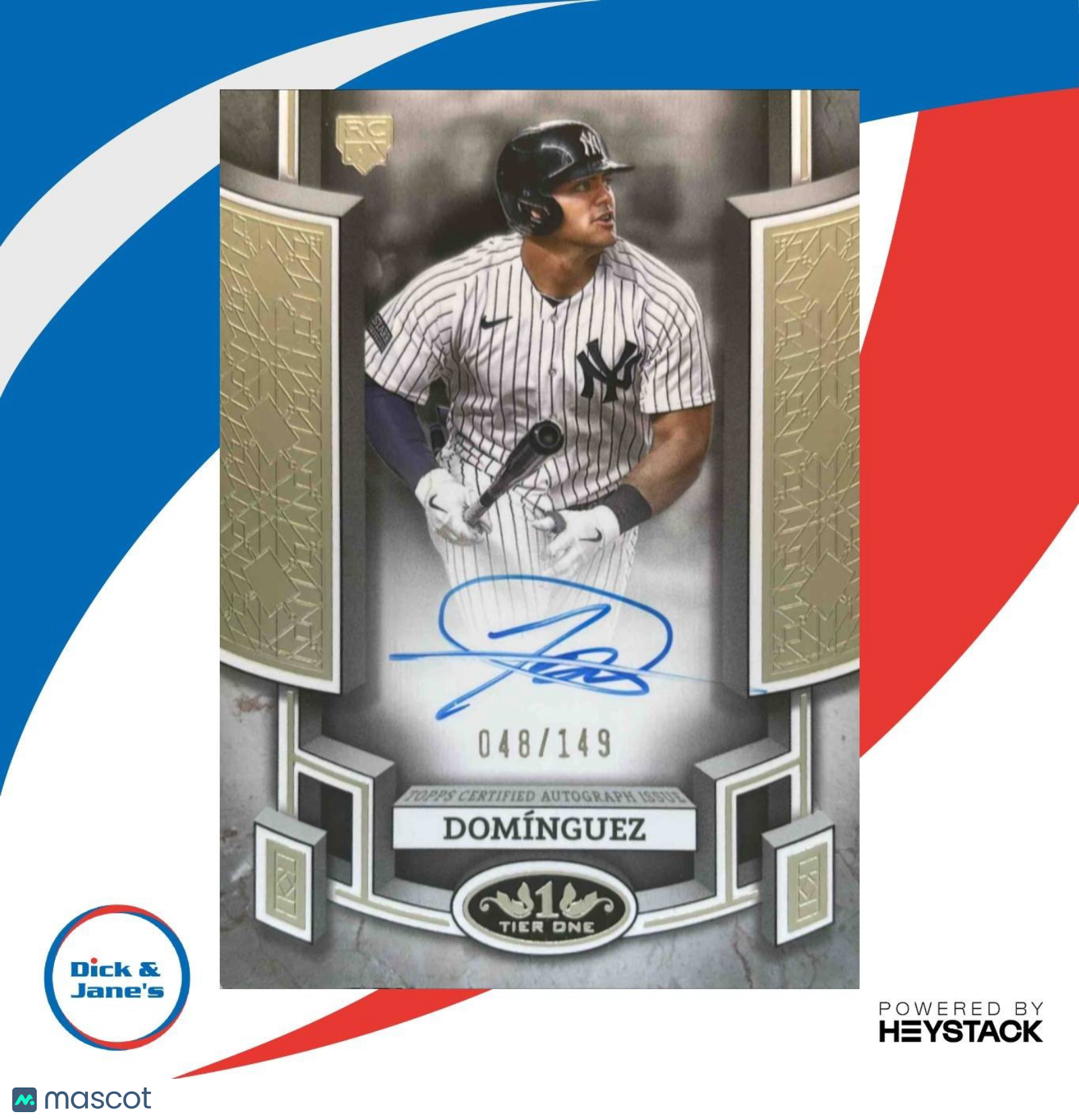 2024 Topps Tier One Jasson Dominguez Break Out Auto 48/149 RC New York Yankees - Sports Cards