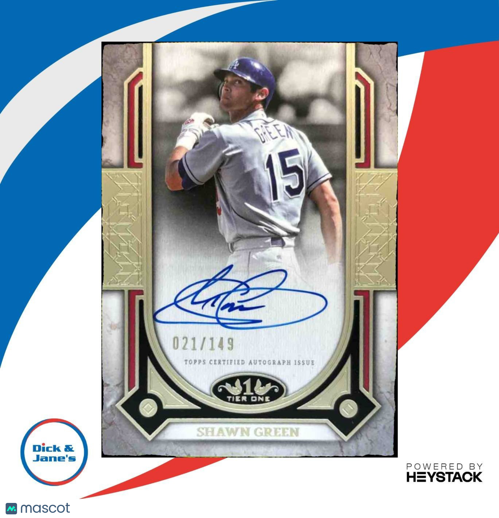 2024 Topps Tier One Shawn Green Prime Performers Auto /149 Los Angeles Dodgers - Sports Cards