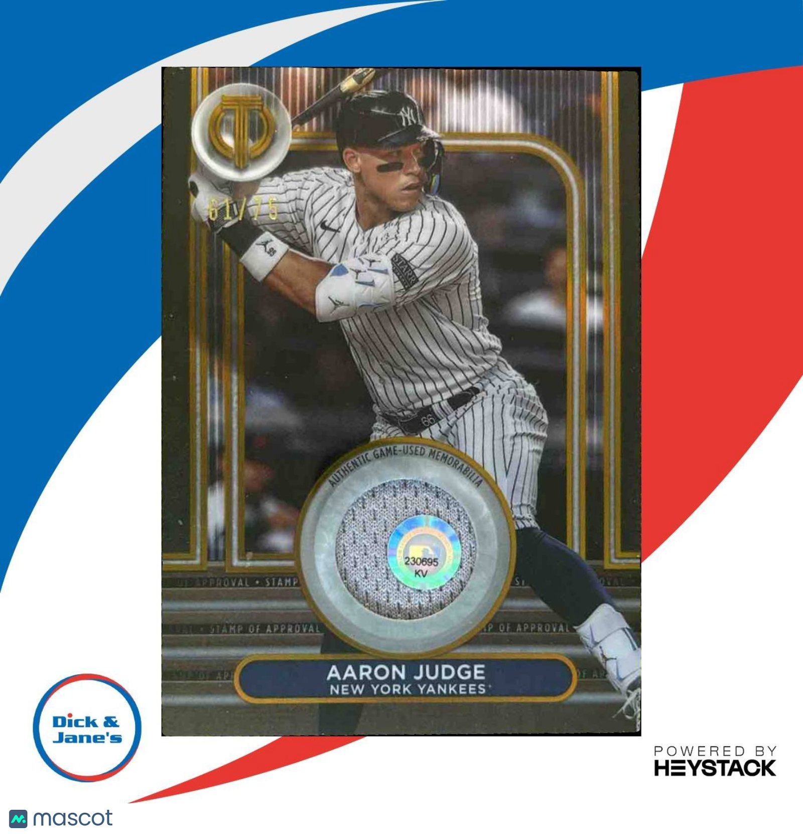 2024 Topps Tribute Aaron Judge Stamp of Approval Relics /75 New York Yankees - Sports Cards