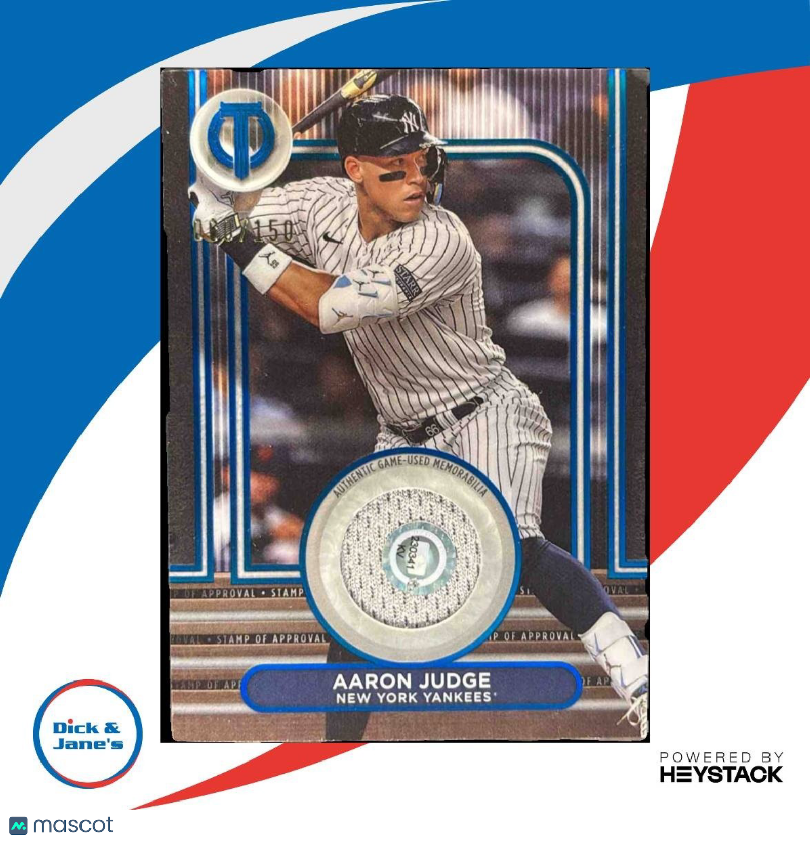 2024 Topps Tribute Aaron Judge Stamp of Approval Relics Blue /150 Yankees - Sports Cards
