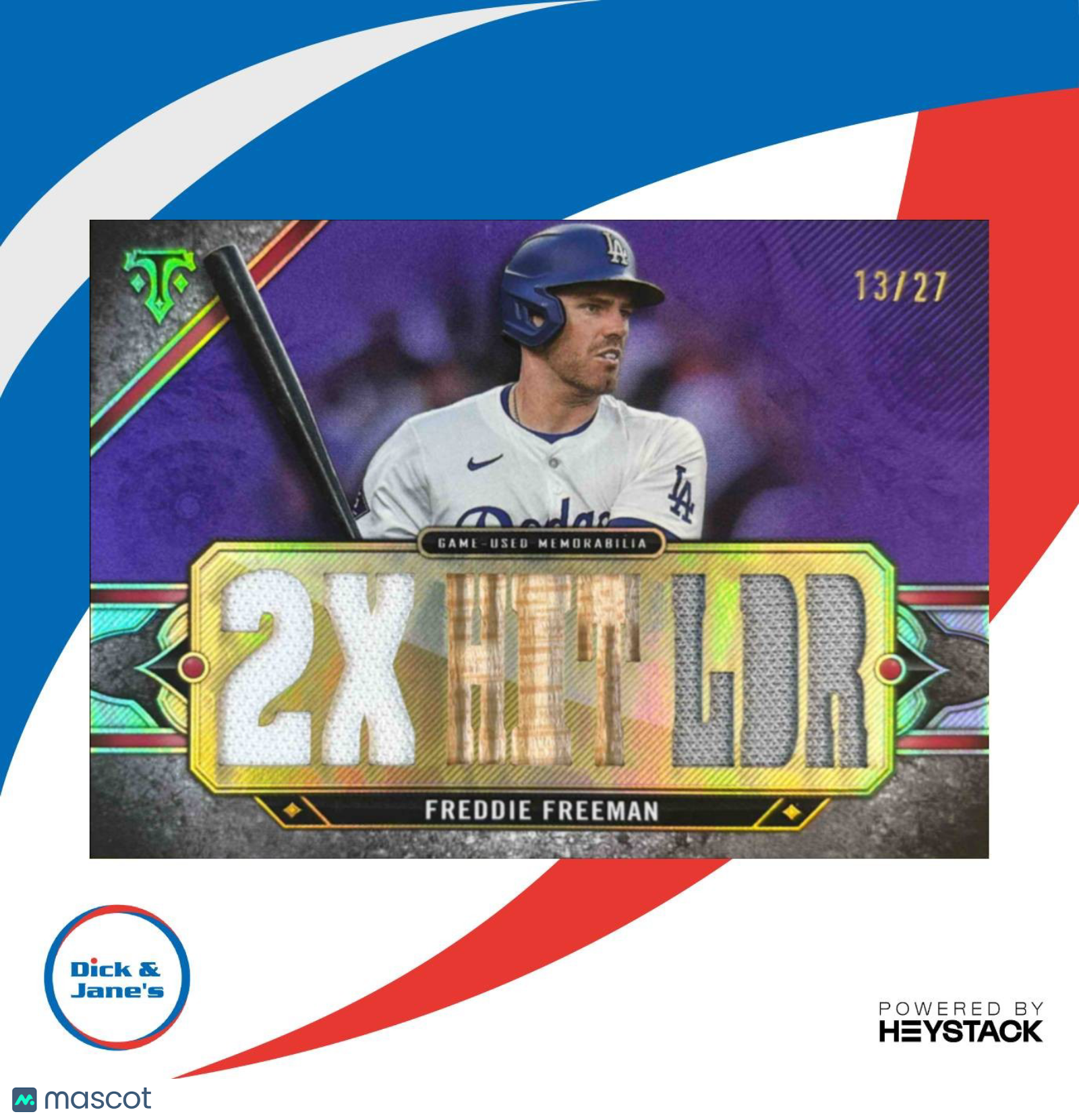 2024 Topps Triple Threads Freddie Freeman Relic Amethyst /27 Los Angeles Dodgers - Sports Cards