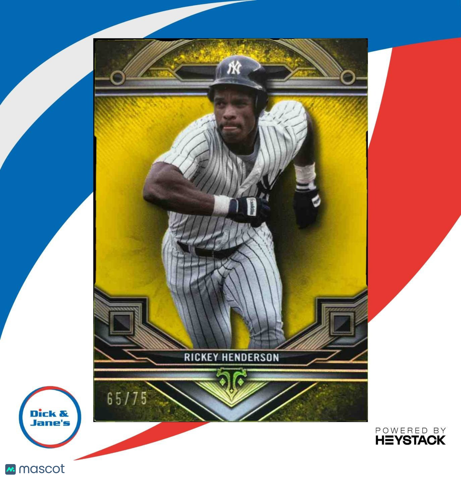2024 Topps Triple Threads Rickey Henderson Citrine 65/75 #144 New York Yankees - Sports Cards