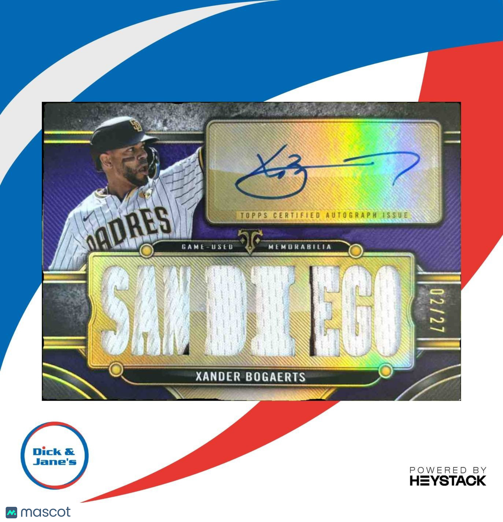 2024 Topps Triple Threads Xander Bogaerts Auto Relics Amethyst 2/27 Padres - Sports Cards