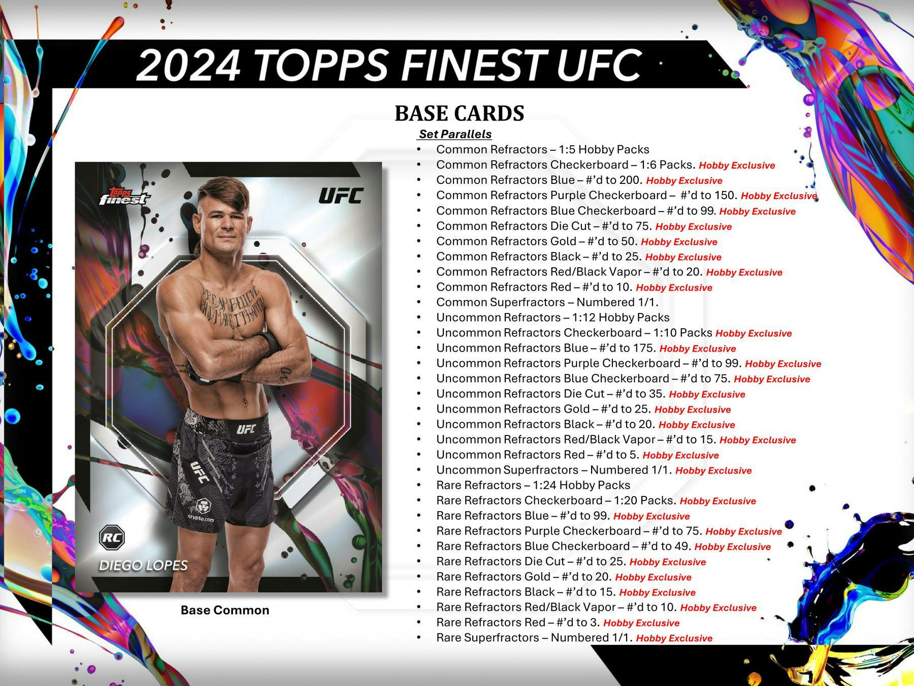 2024 Topps UFC Finest Hobby Box (2 Autos) - Trading Cards