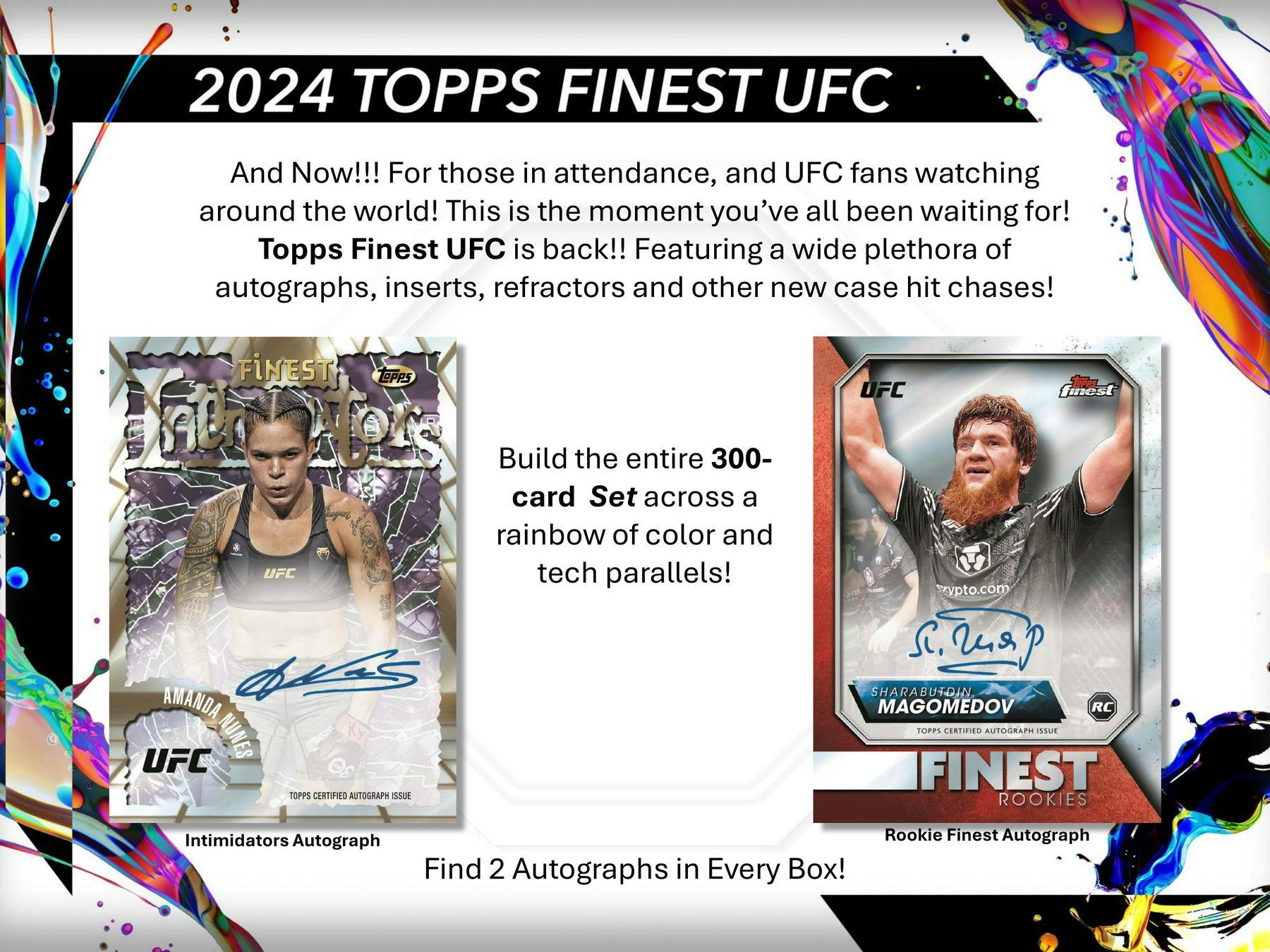 2024 Topps UFC Finest Hobby Box (2 Autos) - Trading Cards