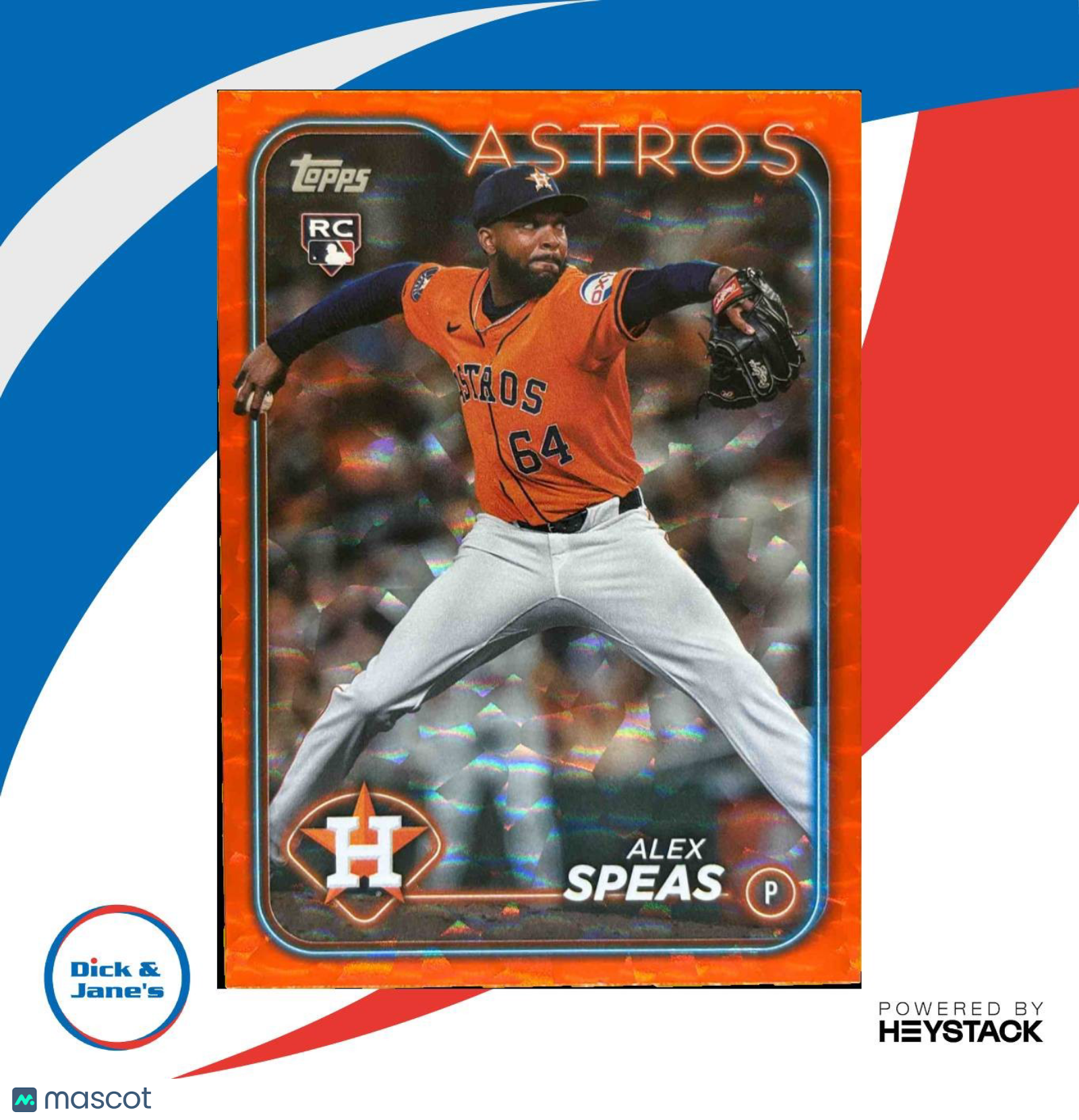 2024 Topps Update Alex Speas Orange Crackle Foilboard 137/299 RC Houston Astros - Sports Cards