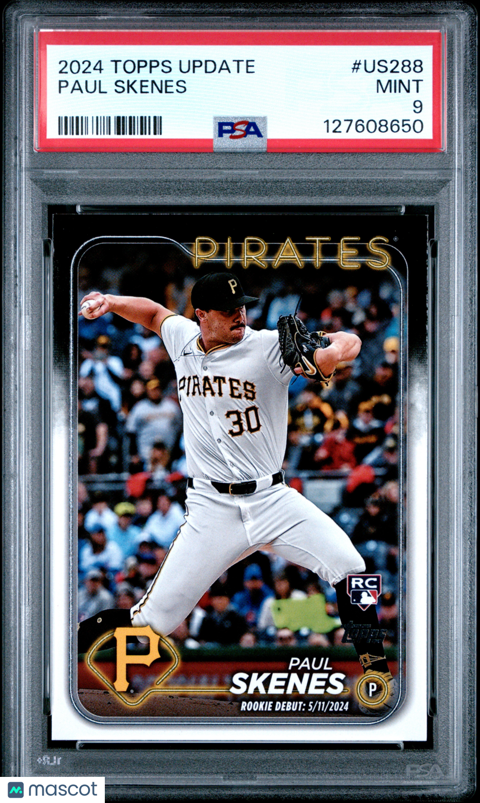 2024 Topps Update Paul Skenes Rookie #US288 PSA 9 MINT Pittsburgh Pirates - Graded Sports Cards
