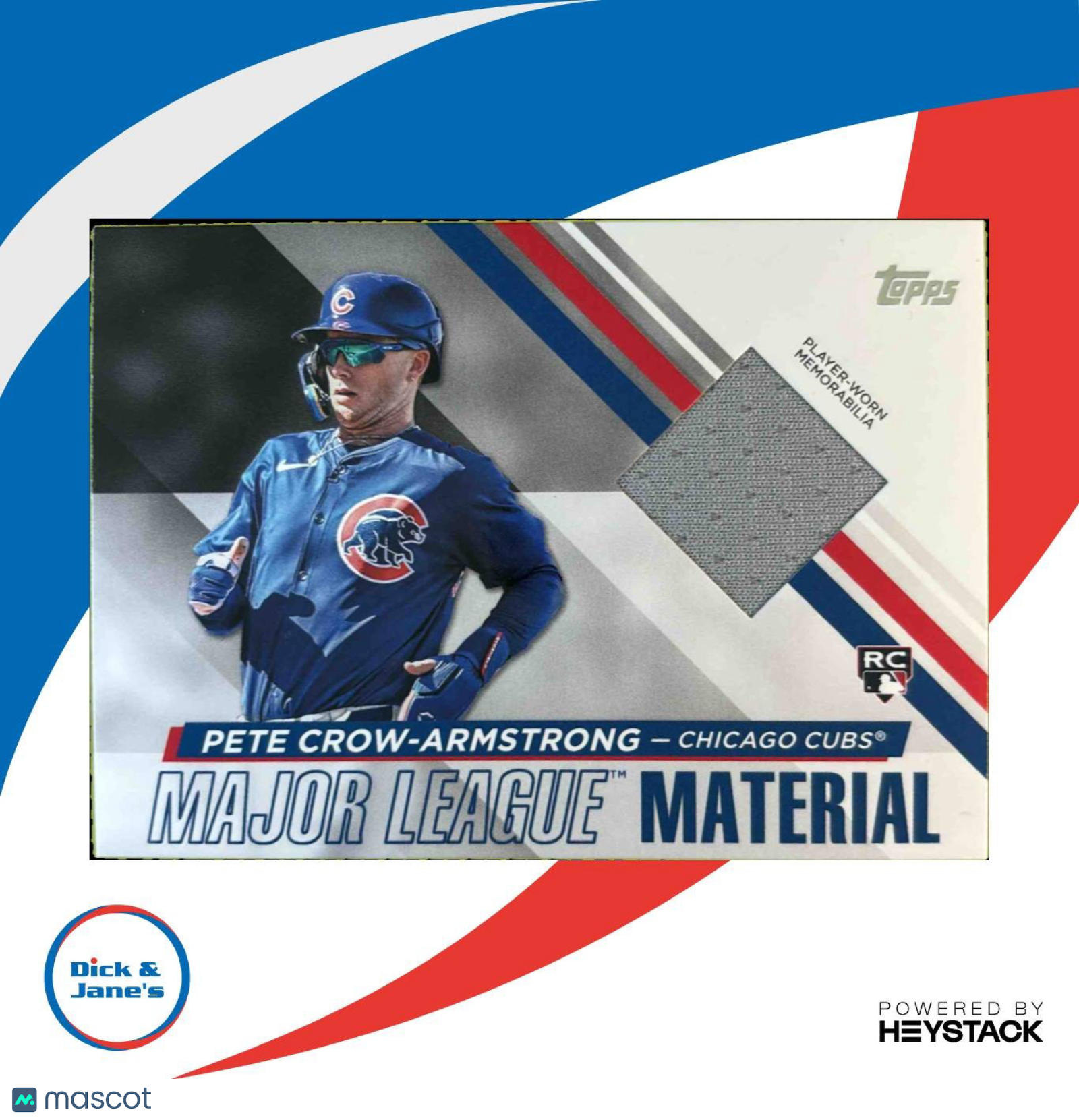 2024 Topps Update Pete Crow-Armstrong Major League Material MEM Chicago Cubs - Sports Cards